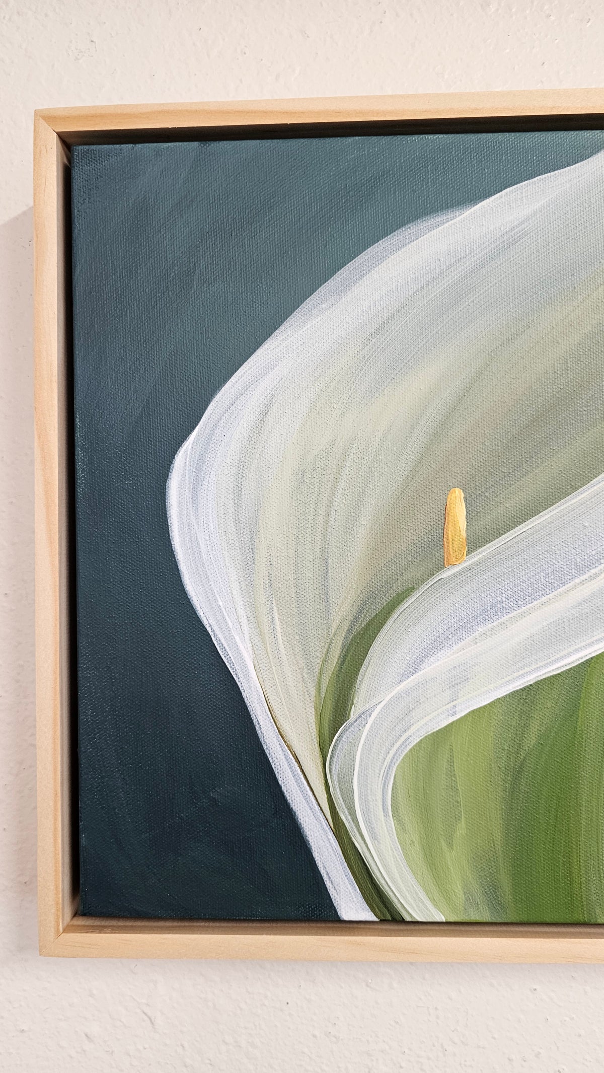 "Elegant" #4_ 12x12 Calla Lily Flower Painting by Zoe White _ Acrylic on canvas