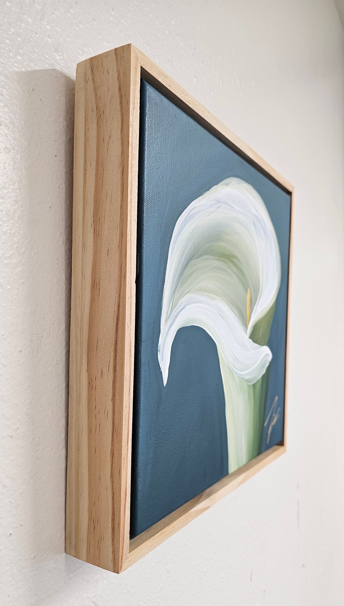 "Elegant" #3_ 12x12 Calla Lily Flower Painting by Zoe White _ Acrylic on canvas