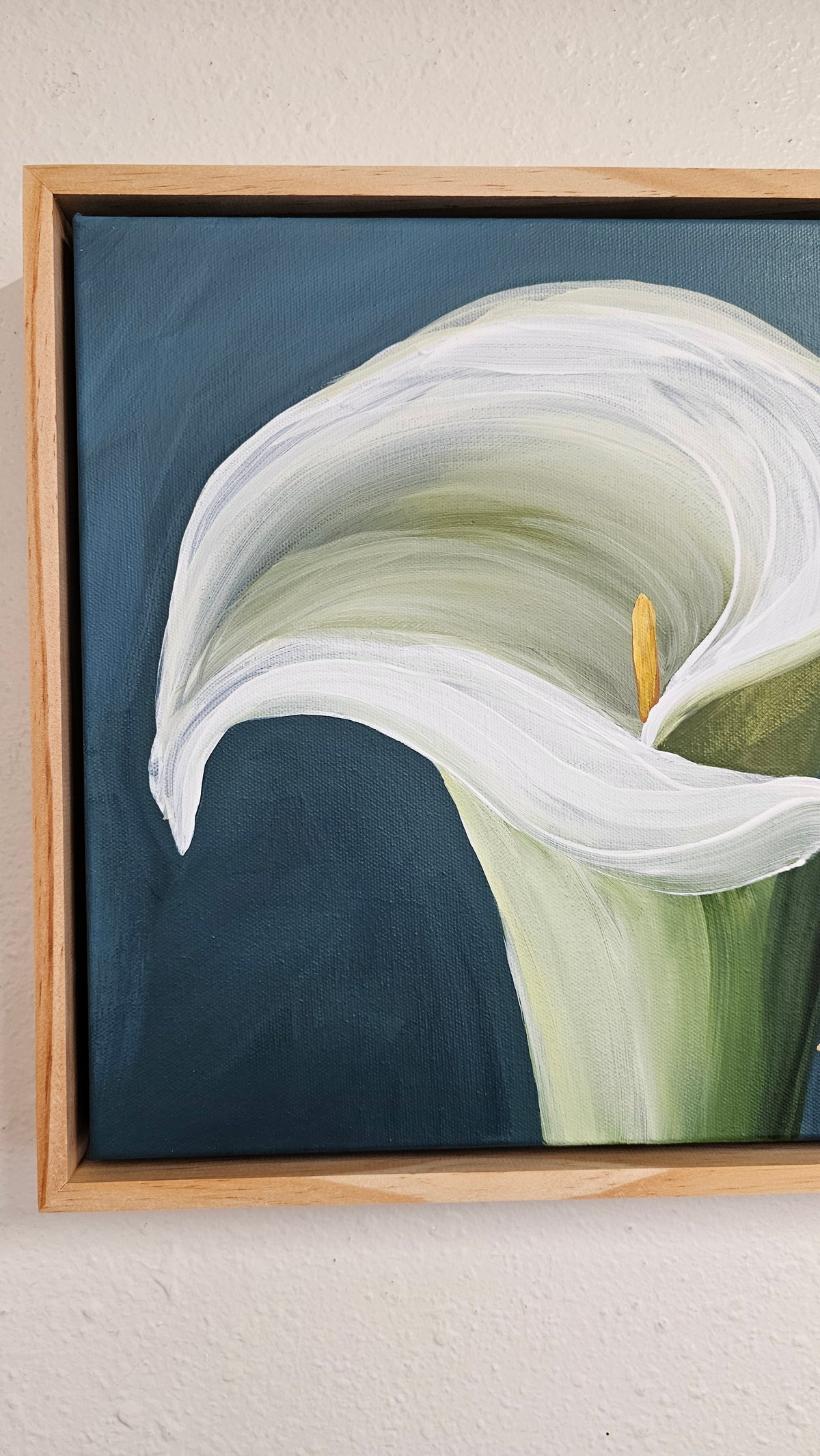 "Elegant" #3_ 12x12 Calla Lily Flower Painting by Zoe White _ Acrylic on canvas