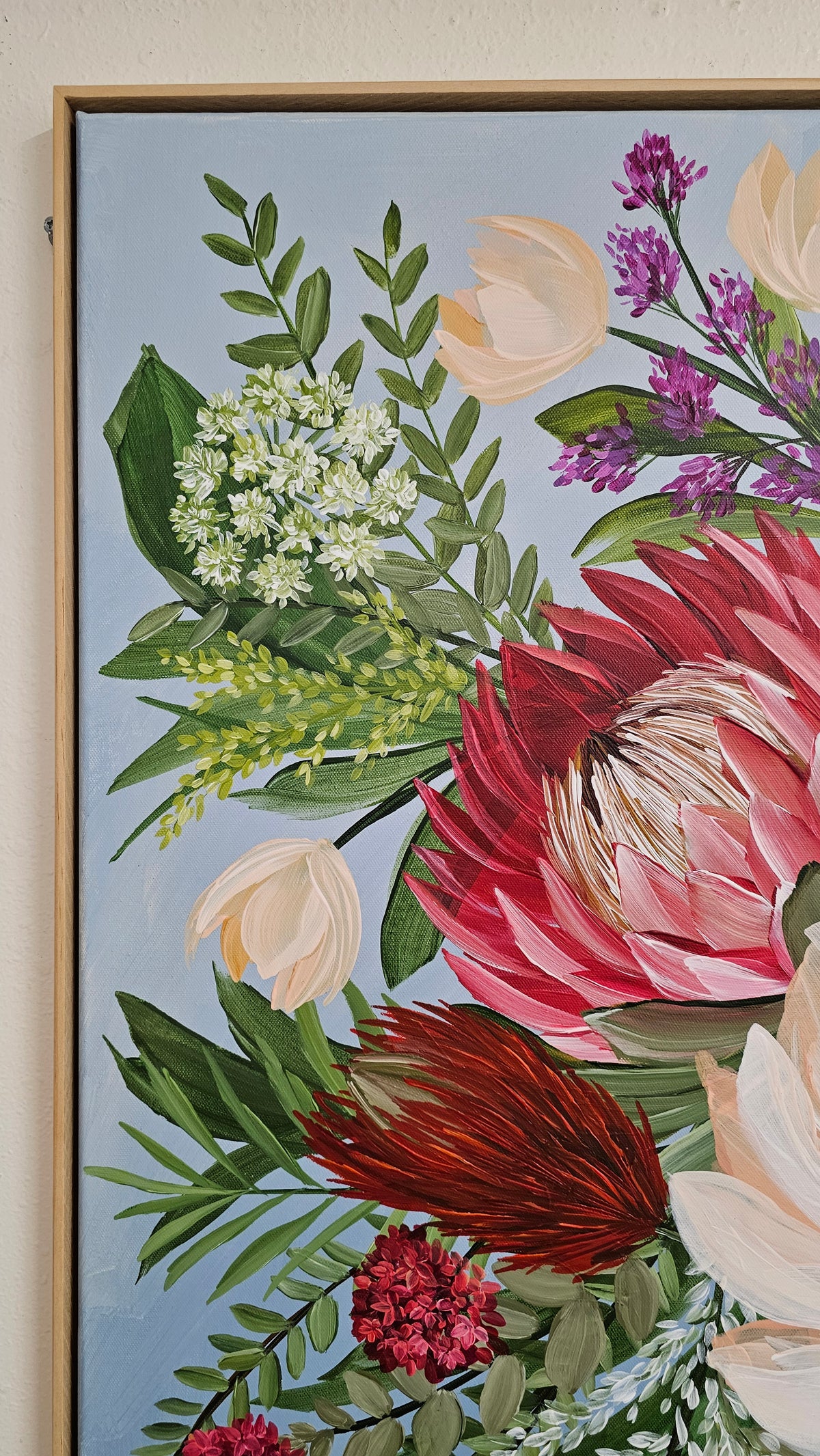 "Brilliance"  _ Protea Bouquet Flower Painting_ Zoe White Art