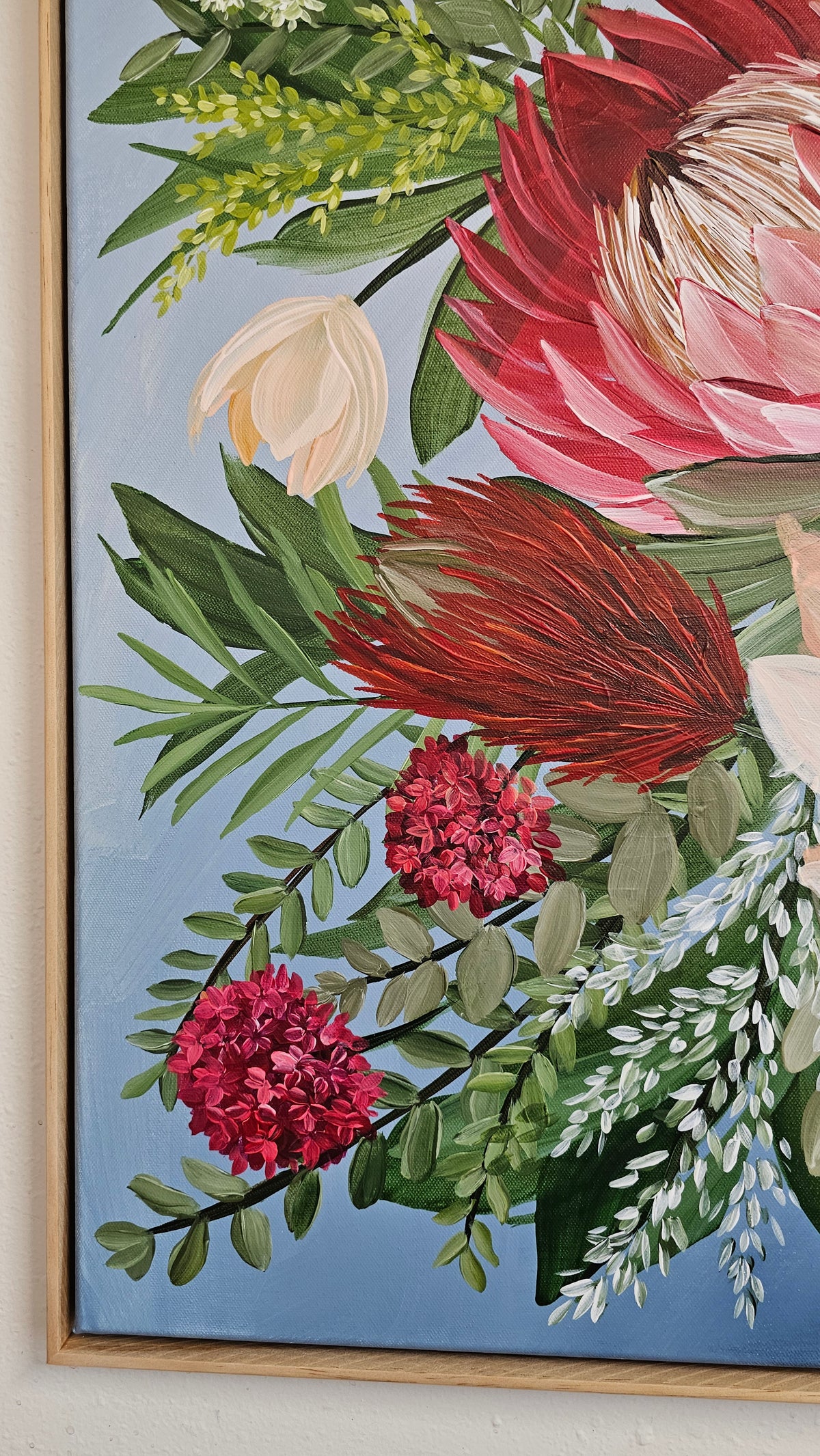 "Brilliance"  _ Protea Bouquet Flower Painting_ Zoe White Art