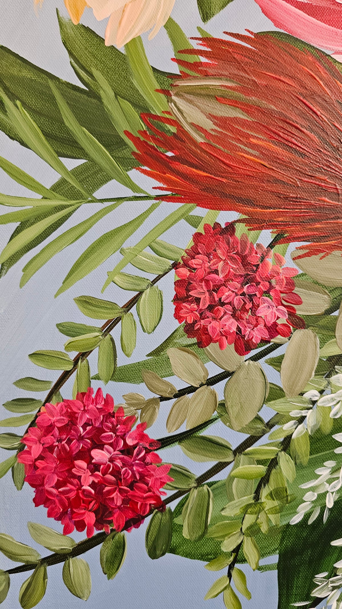 "Brilliance"  _ Protea Bouquet Flower Painting_ Zoe White Art
