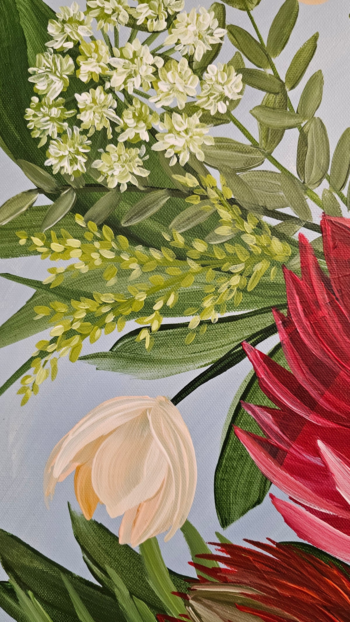 "Brilliance"  _ Protea Bouquet Flower Painting_ Zoe White Art
