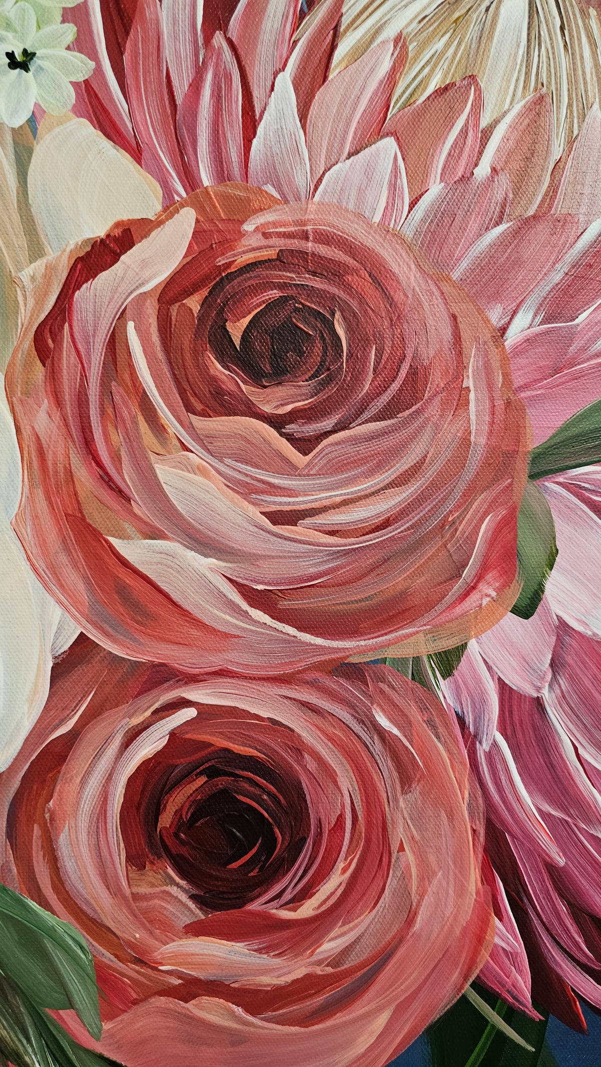 "Brilliance"  _ Protea Bouquet Flower Painting_ Zoe White Art