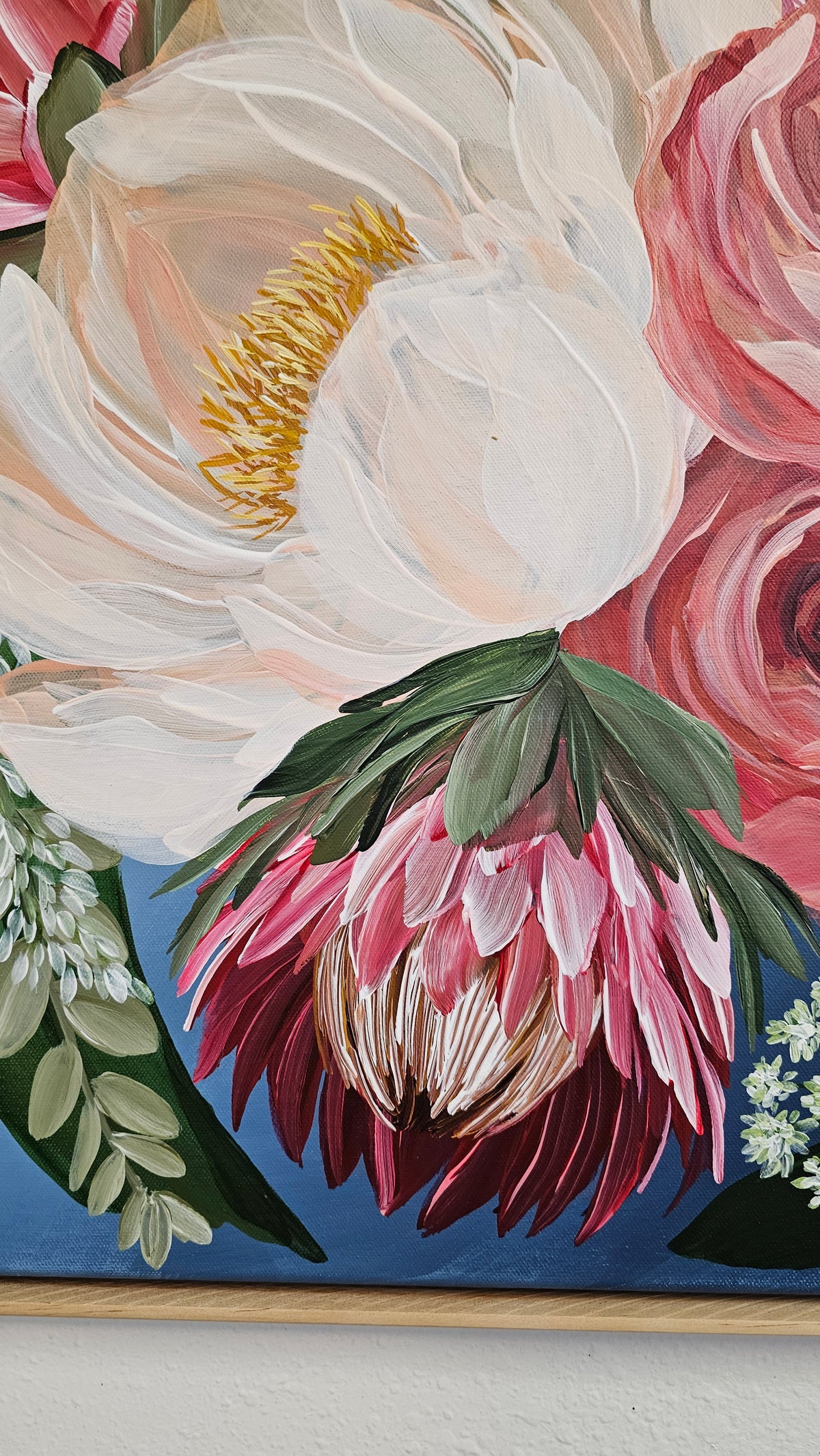 "Brilliance"  _ Protea Bouquet Flower Painting_ Zoe White Art