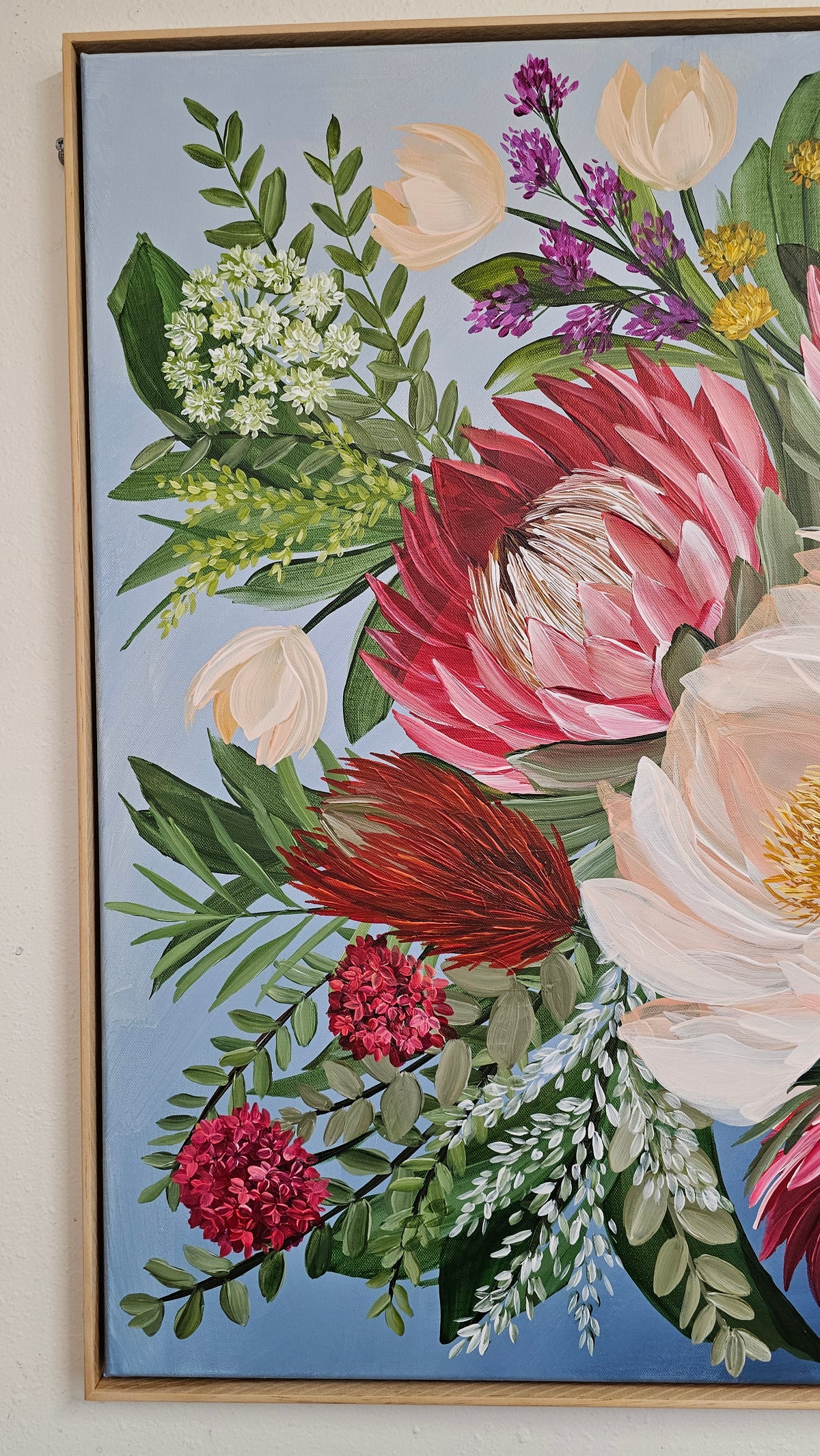 "Brilliance"  _ Protea Bouquet Flower Painting_ Zoe White Art