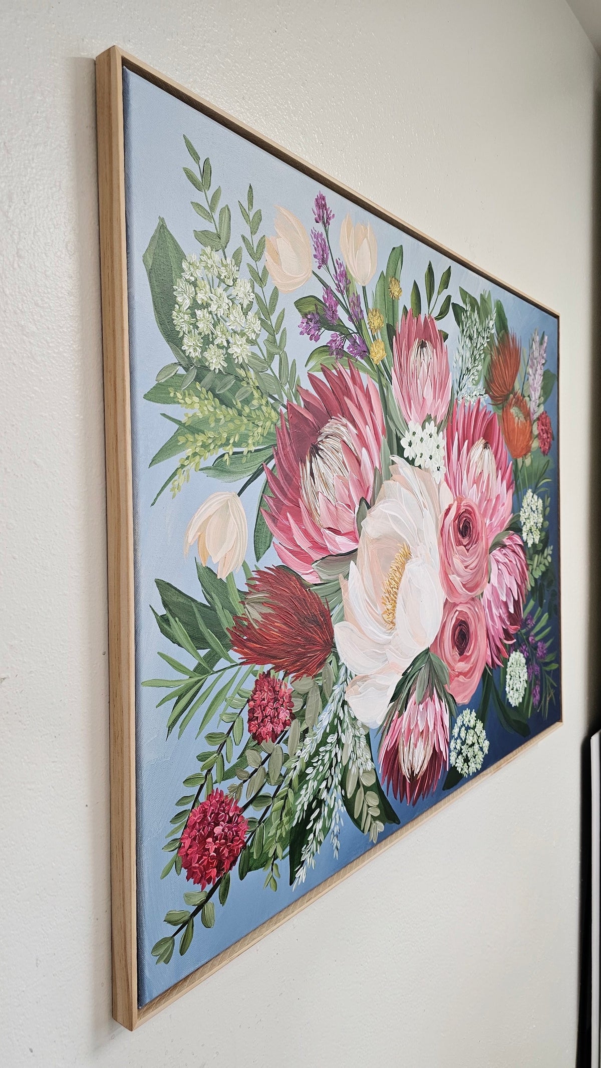 "Brilliance"  _ Protea Bouquet Flower Painting_ Zoe White Art
