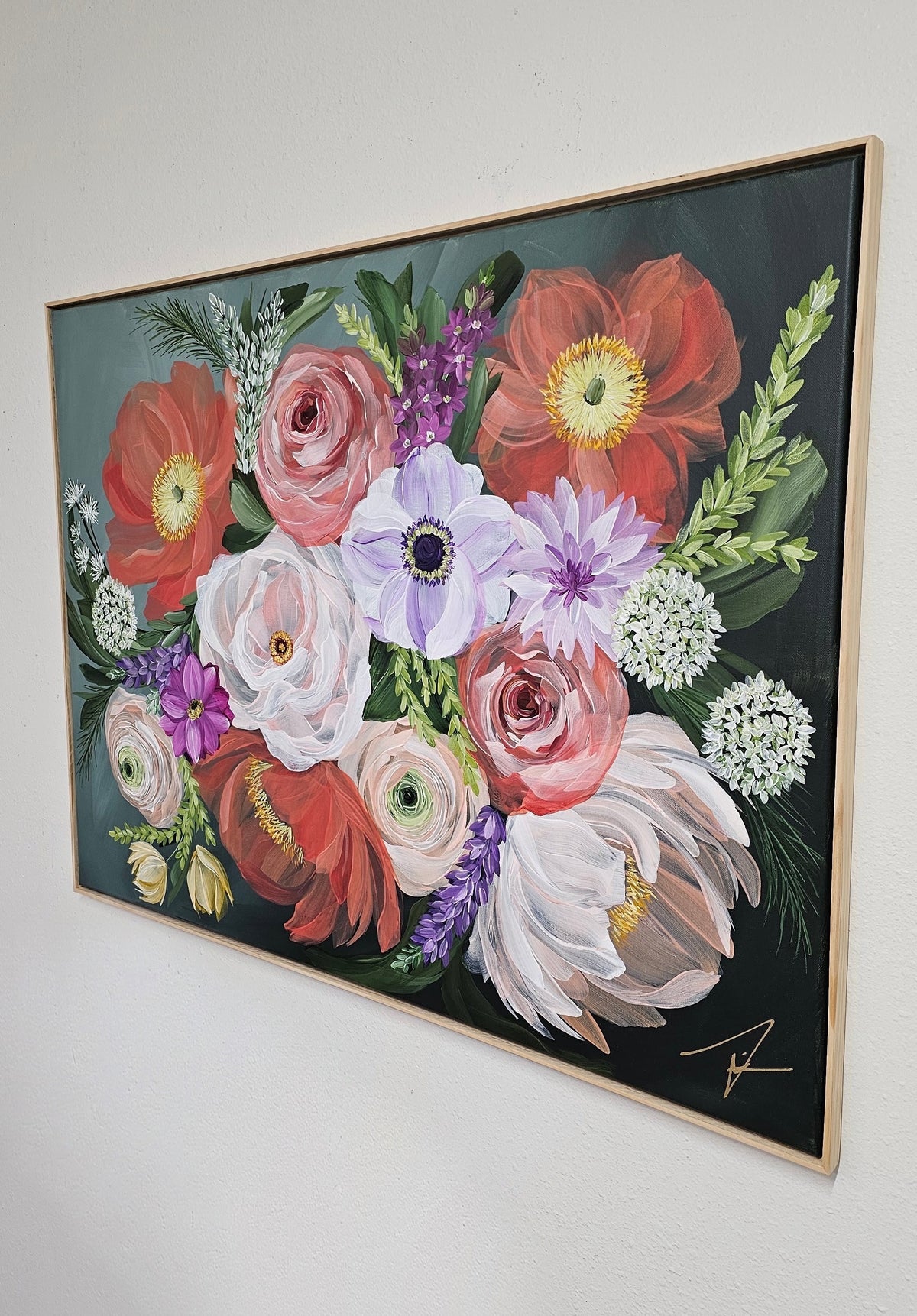 "Flourishing"  _ Poppy Bouquet Flower Painting_ Zoe White Art