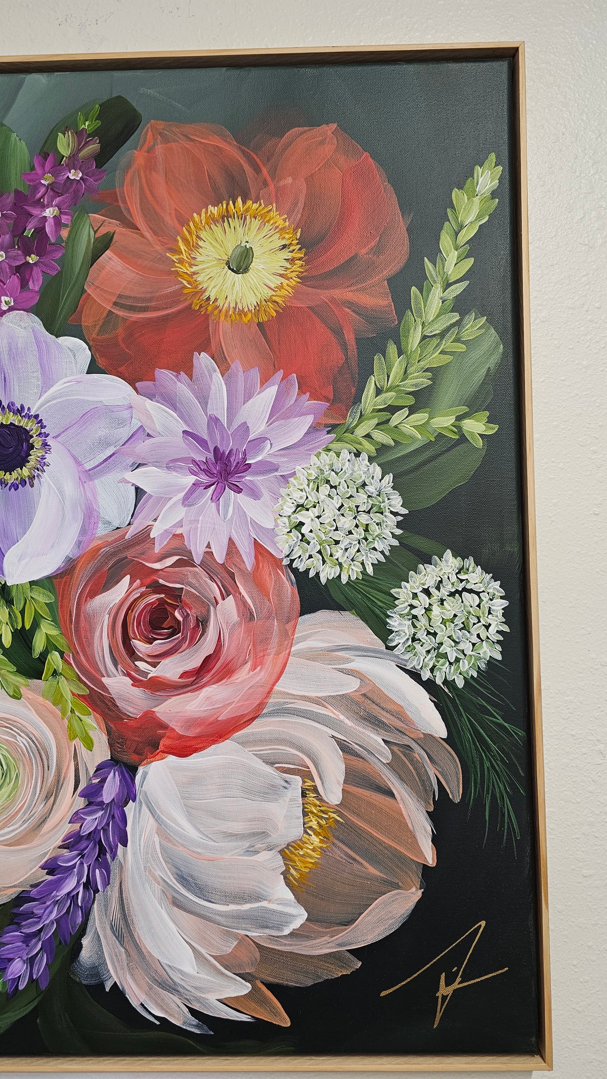 "Flourishing"  _ Poppy Bouquet Flower Painting_ Zoe White Art