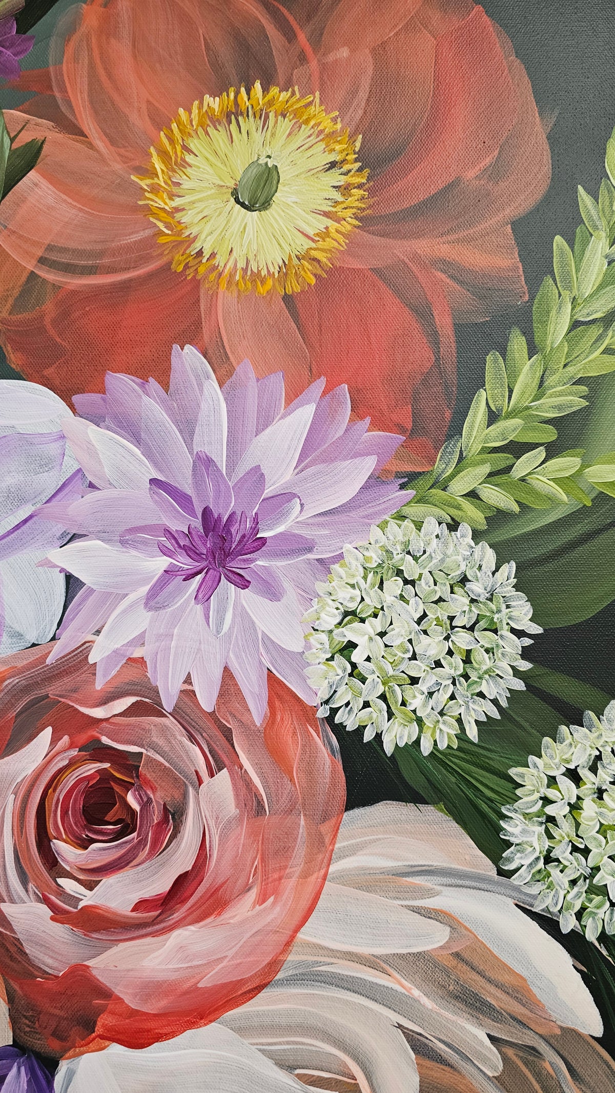 "Flourishing"  _ Poppy Bouquet Flower Painting_ Zoe White Art