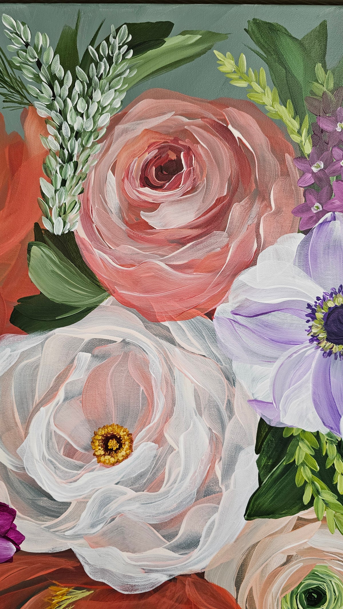 "Flourishing"  _ Poppy Bouquet Flower Painting_ Zoe White Art