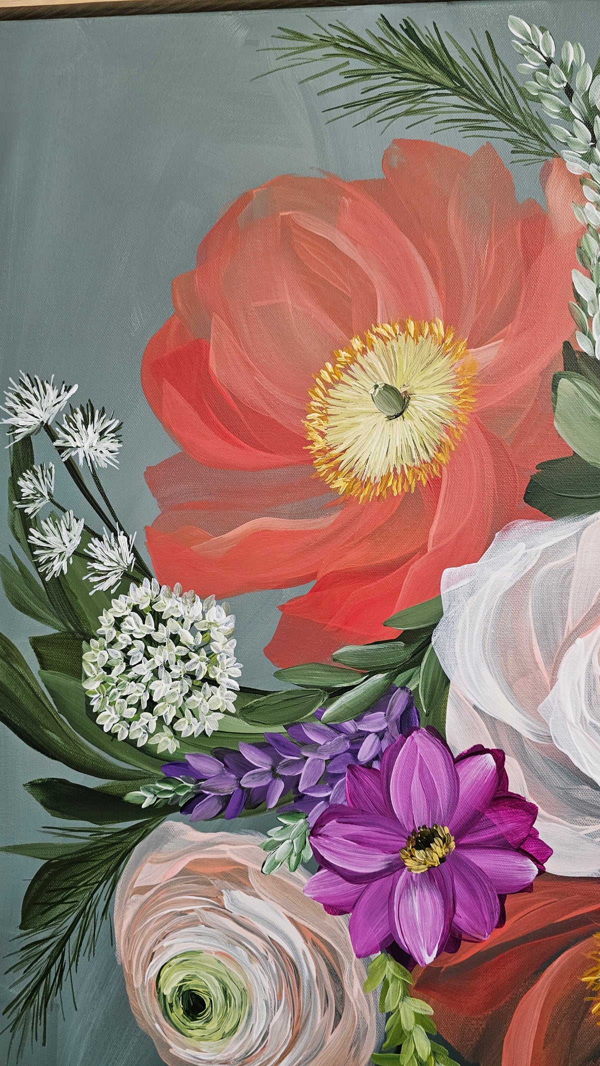 "Flourishing"  _ Poppy Bouquet Flower Painting_ Zoe White Art
