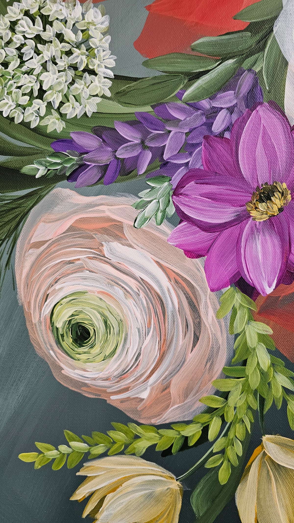 "Flourishing"  _ Poppy Bouquet Flower Painting_ Zoe White Art