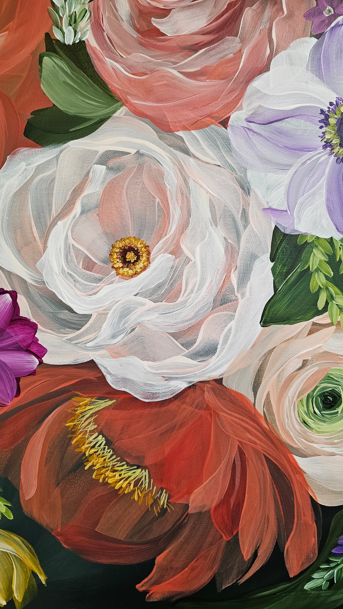 "Flourishing"  _ Poppy Bouquet Flower Painting_ Zoe White Art