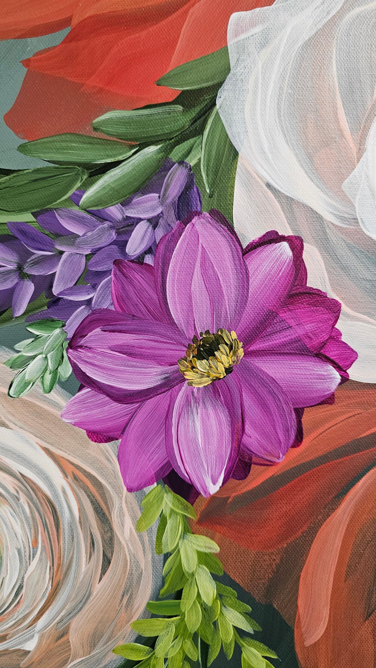 "Flourishing"  _ Poppy Bouquet Flower Painting_ Zoe White Art