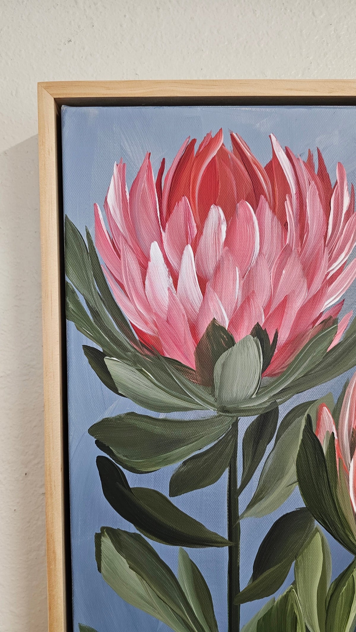 "Radiant" #2 Protea Flower Painting by Zoe White _ Acrylic on canvas
