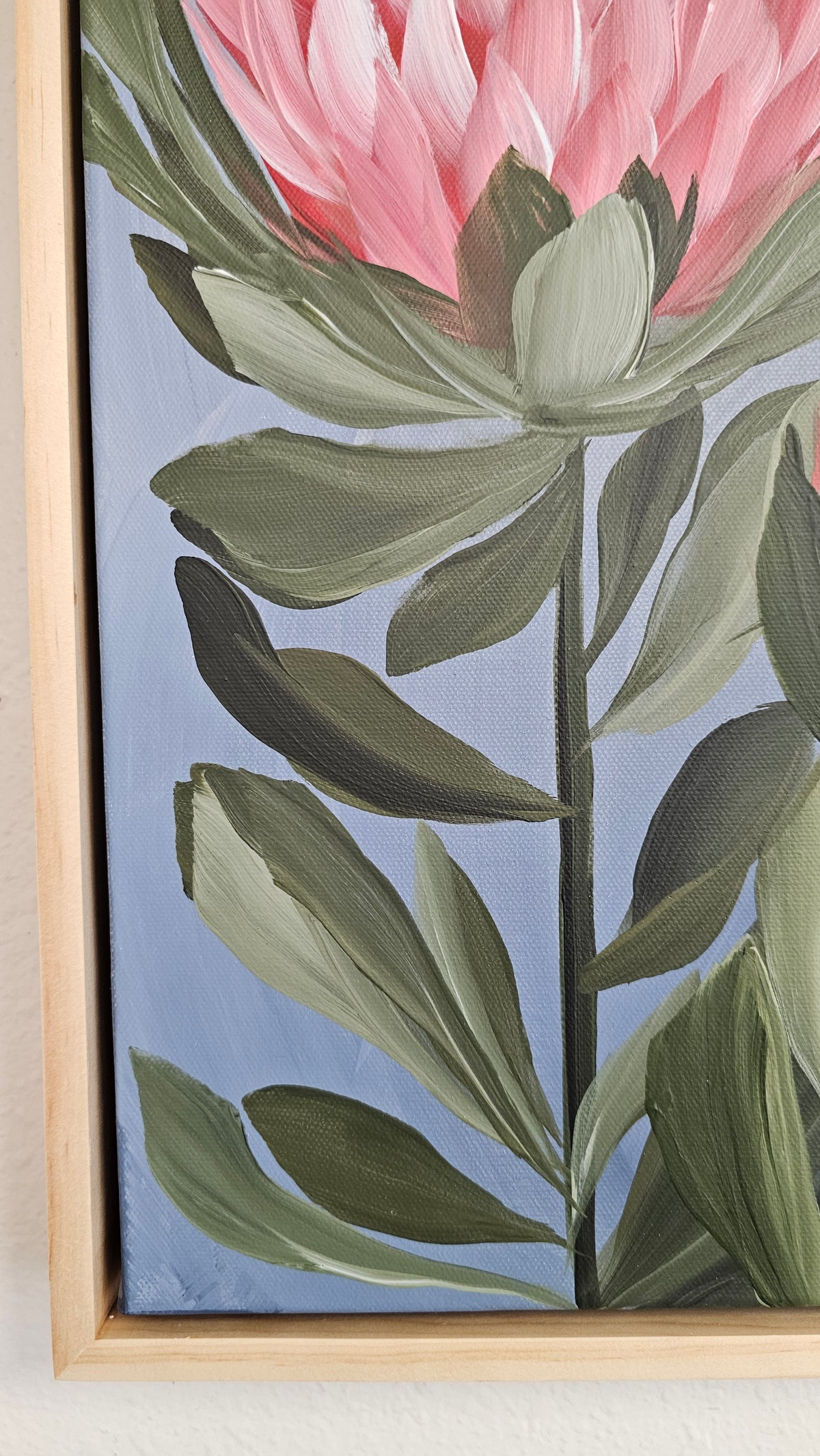 "Radiant" #2 Protea Flower Painting by Zoe White _ Acrylic on canvas