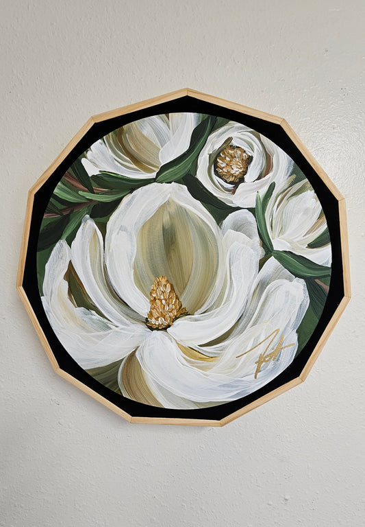 "Beautiful" Magnolia Flower Painting by Zoe White _ Acrylic on canvas