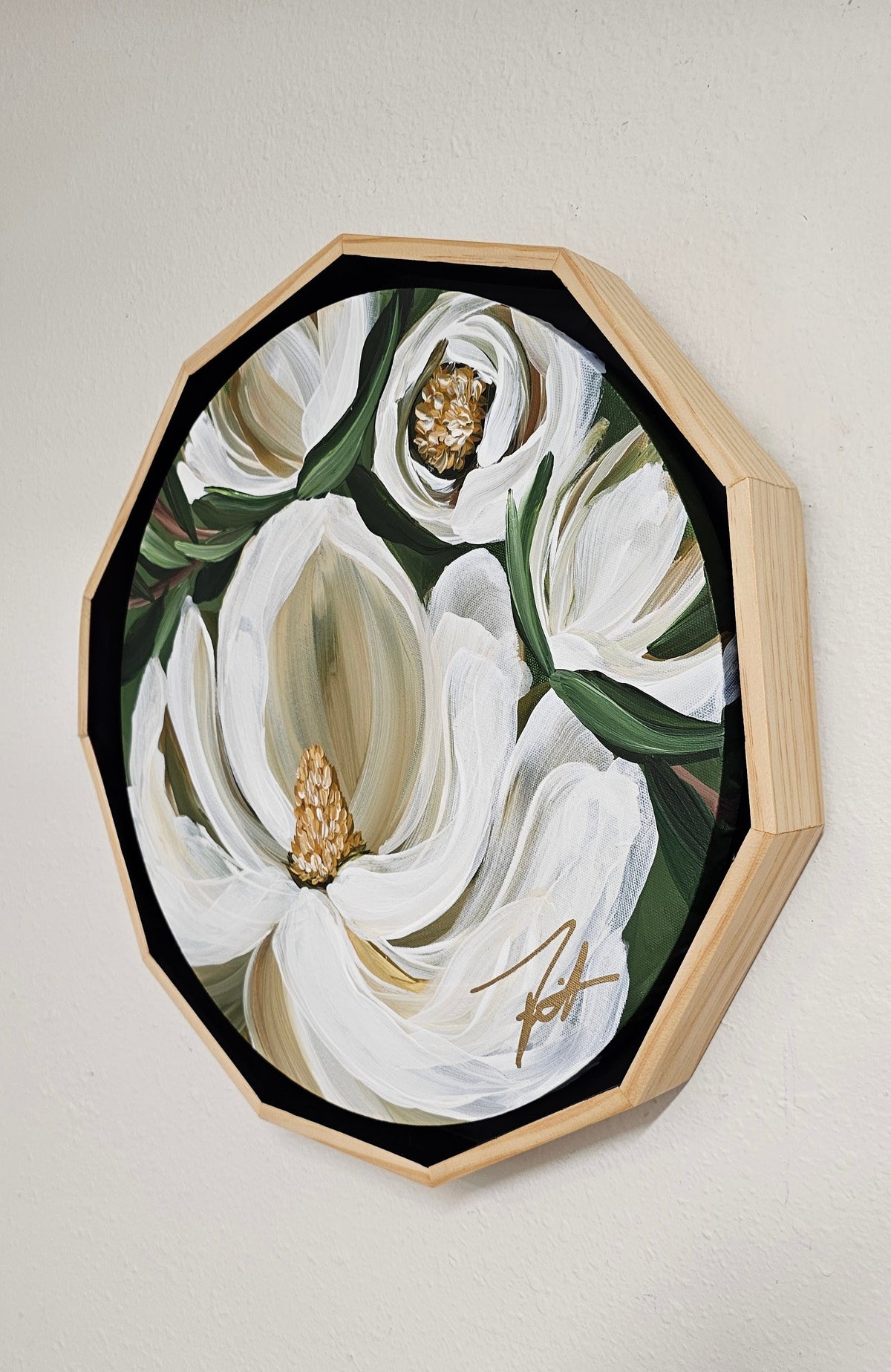 "Beautiful" Magnolia Flower Painting by Zoe White _ Acrylic on canvas