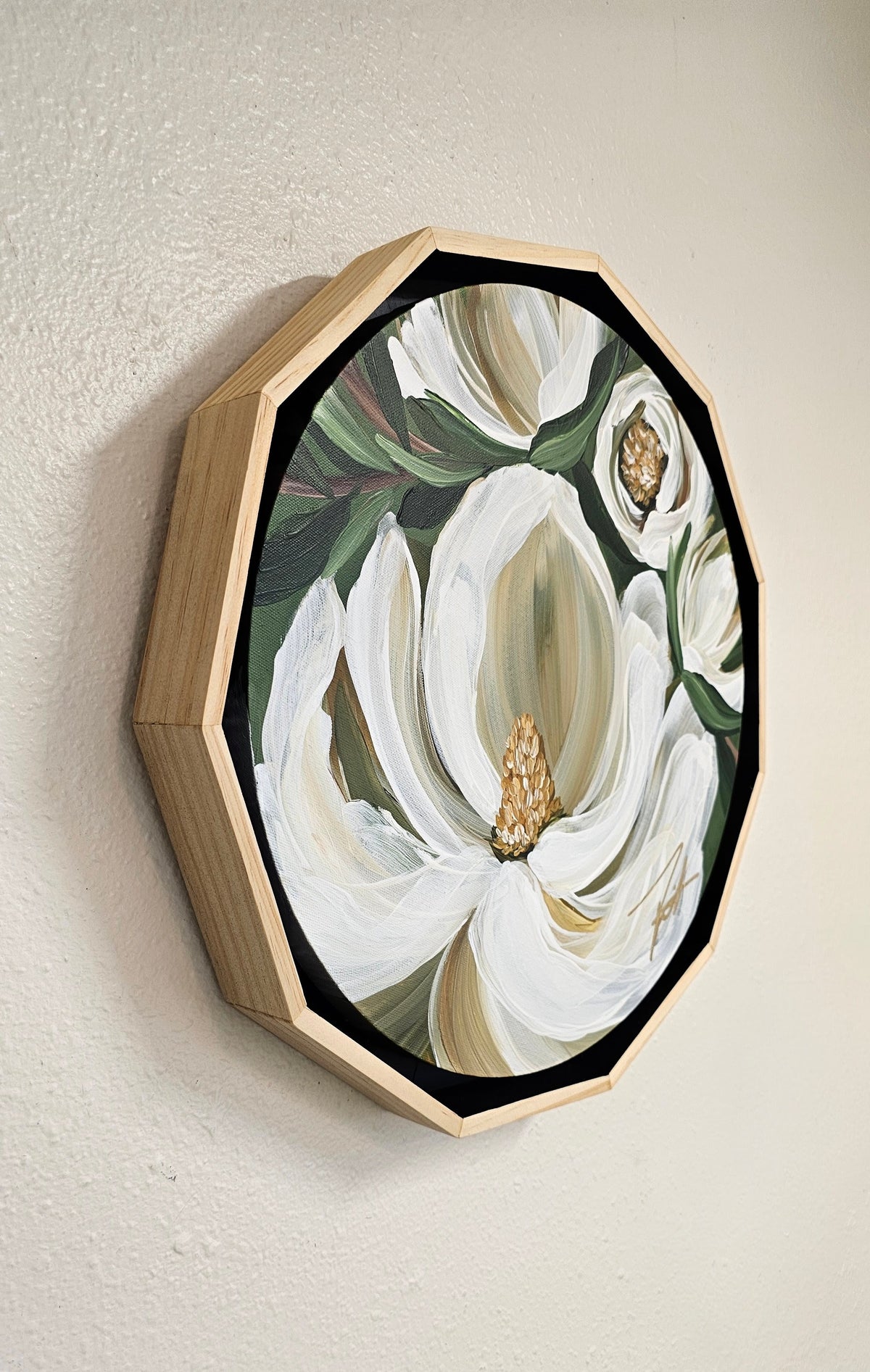"Beautiful" Magnolia Flower Painting by Zoe White _ Acrylic on canvas