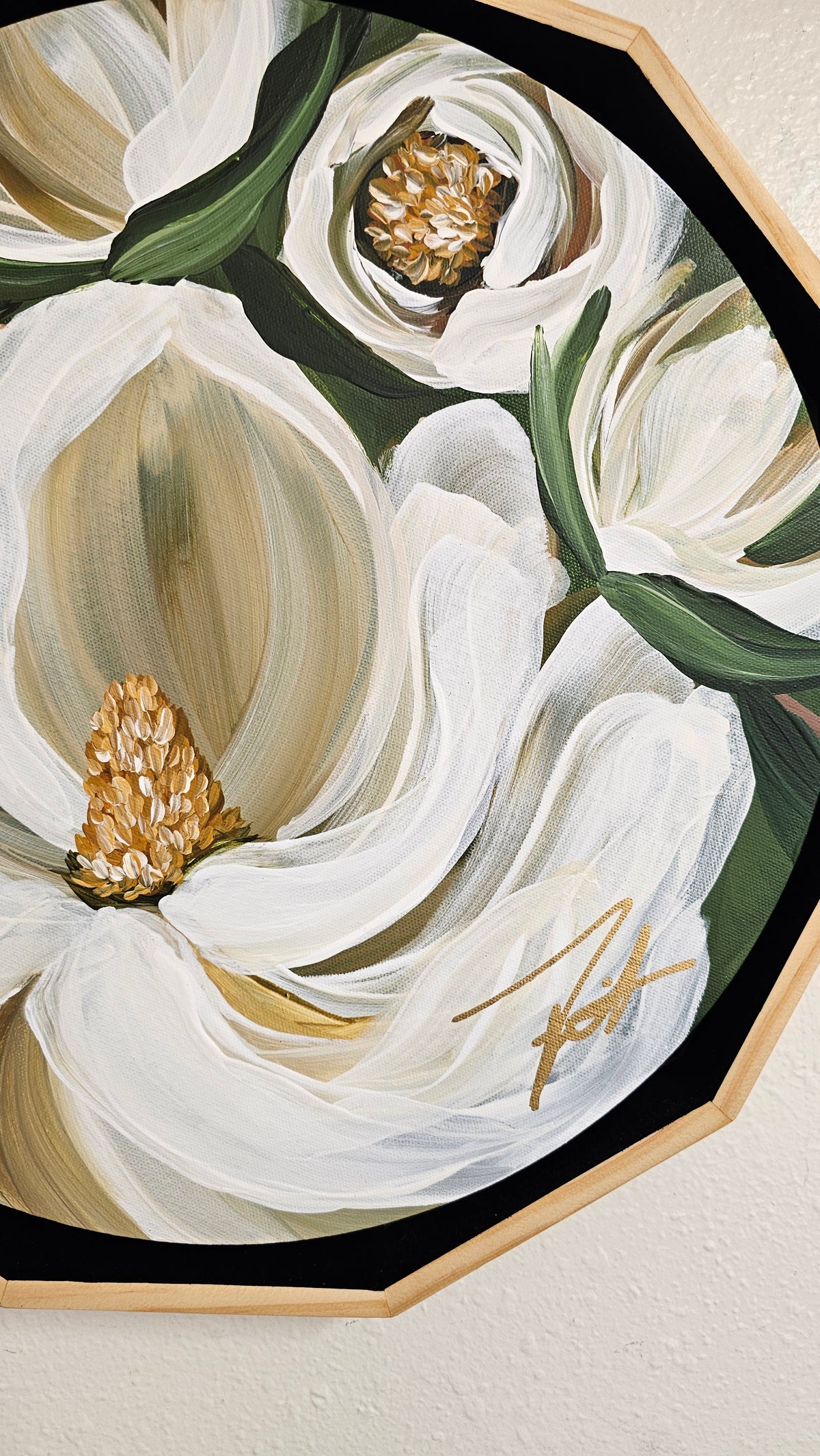 "Beautiful" Magnolia Flower Painting by Zoe White _ Acrylic on canvas
