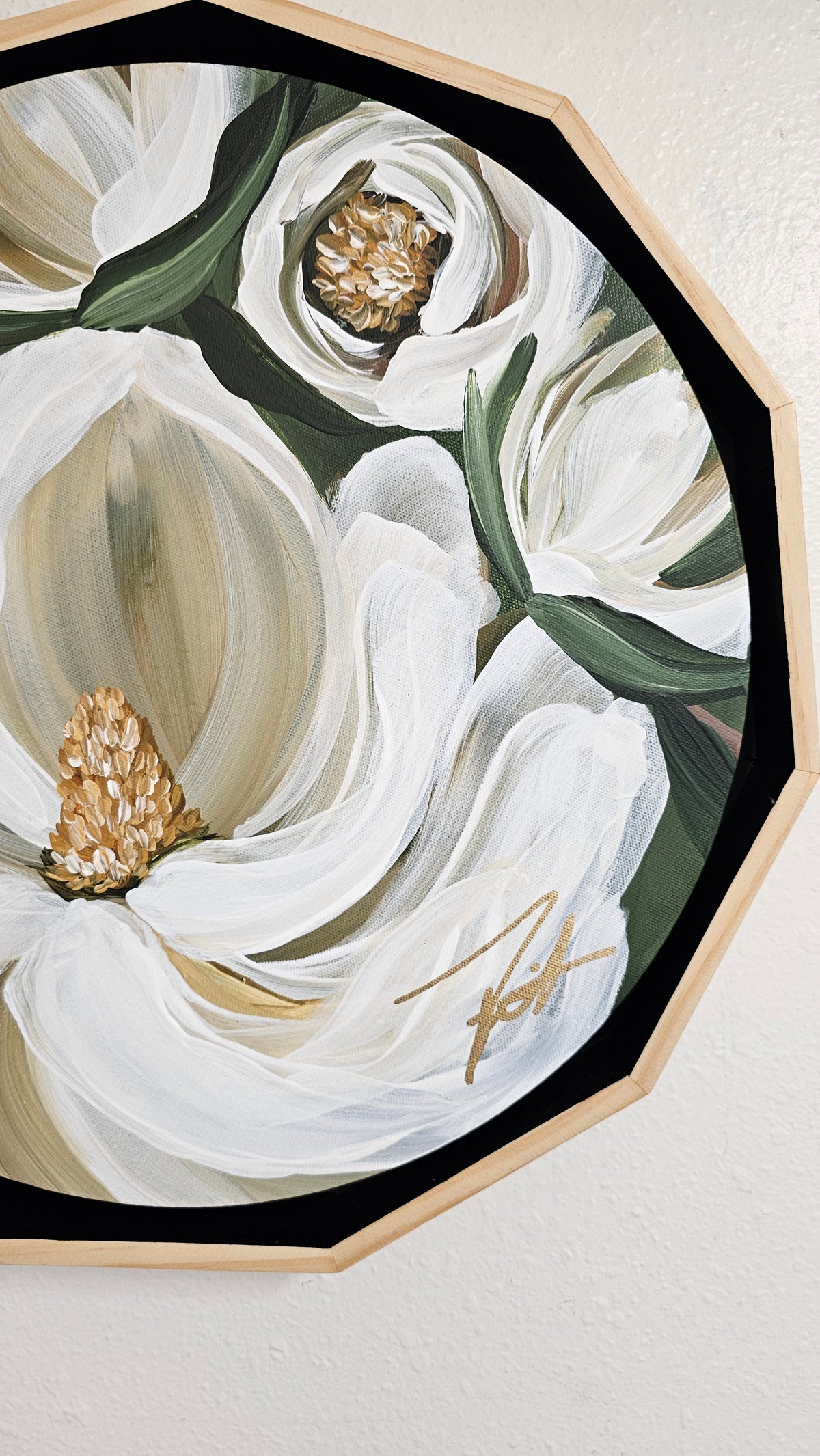 "Beautiful" Magnolia Flower Painting by Zoe White _ Acrylic on canvas