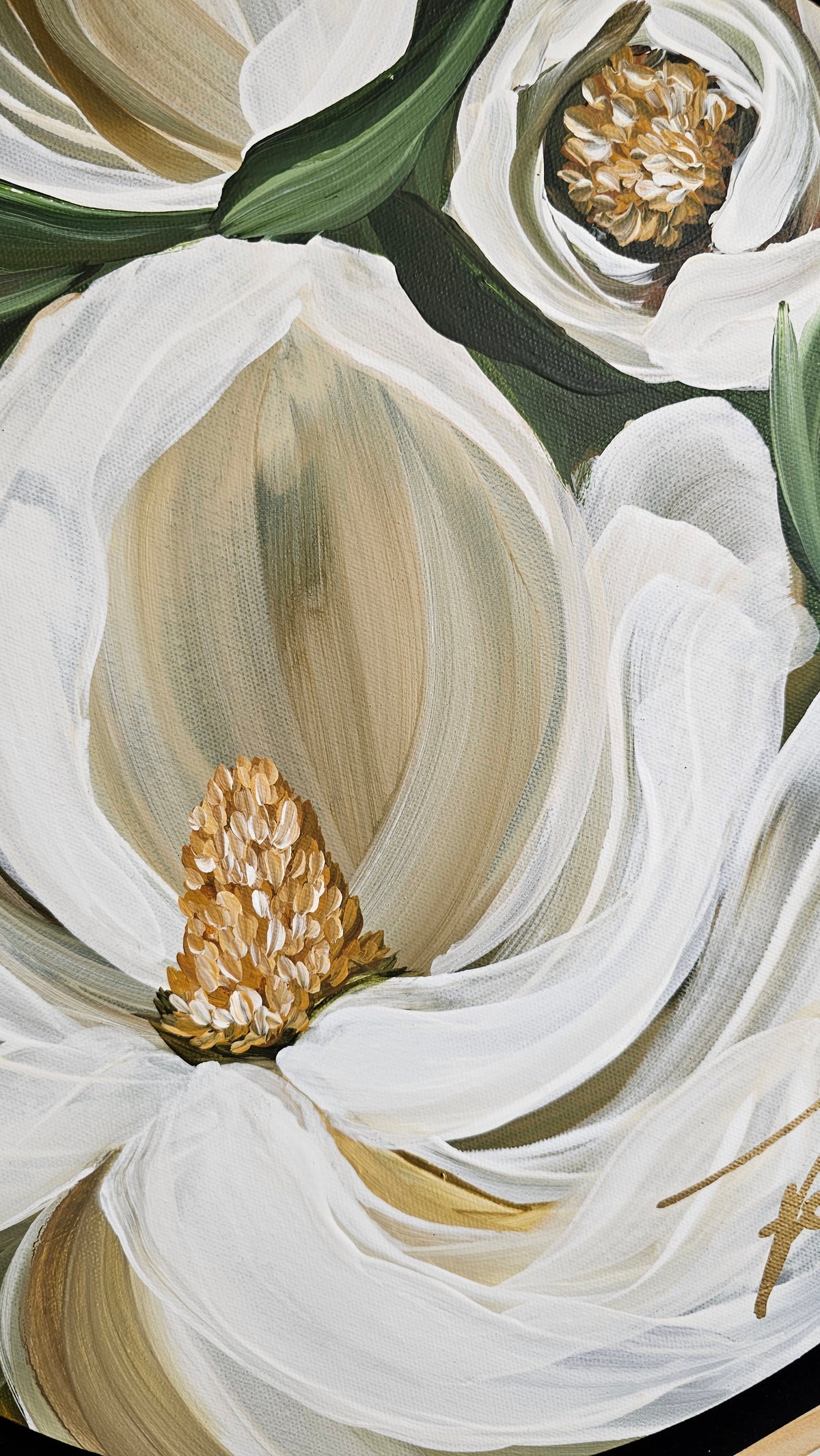 "Beautiful" Magnolia Flower Painting by Zoe White _ Acrylic on canvas