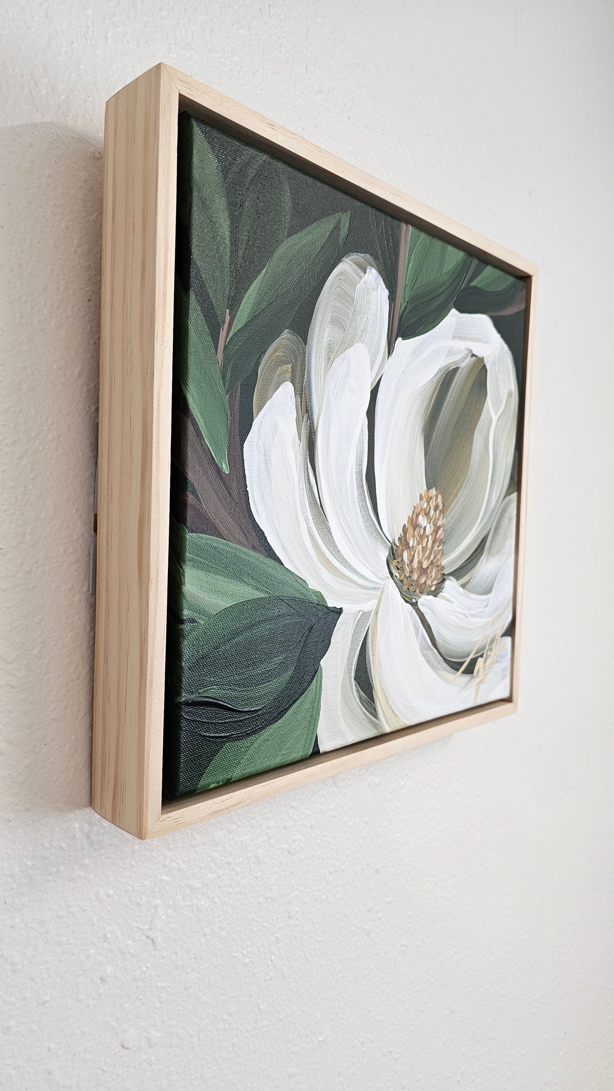 "Beautiful" 1  Magnolia Flower Painting by Zoe White _ Acrylic on canvas