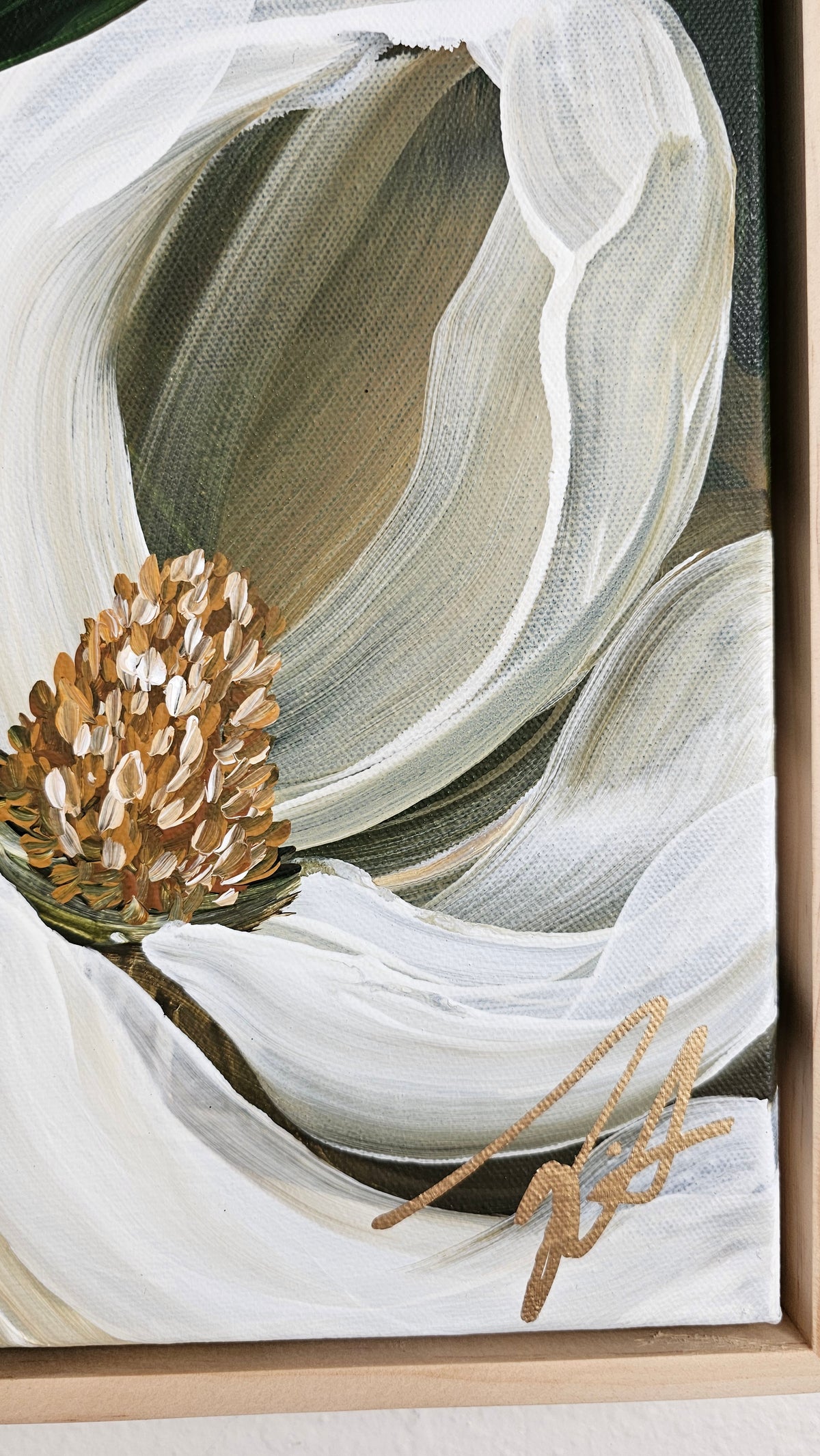"Beautiful" 1  Magnolia Flower Painting by Zoe White _ Acrylic on canvas