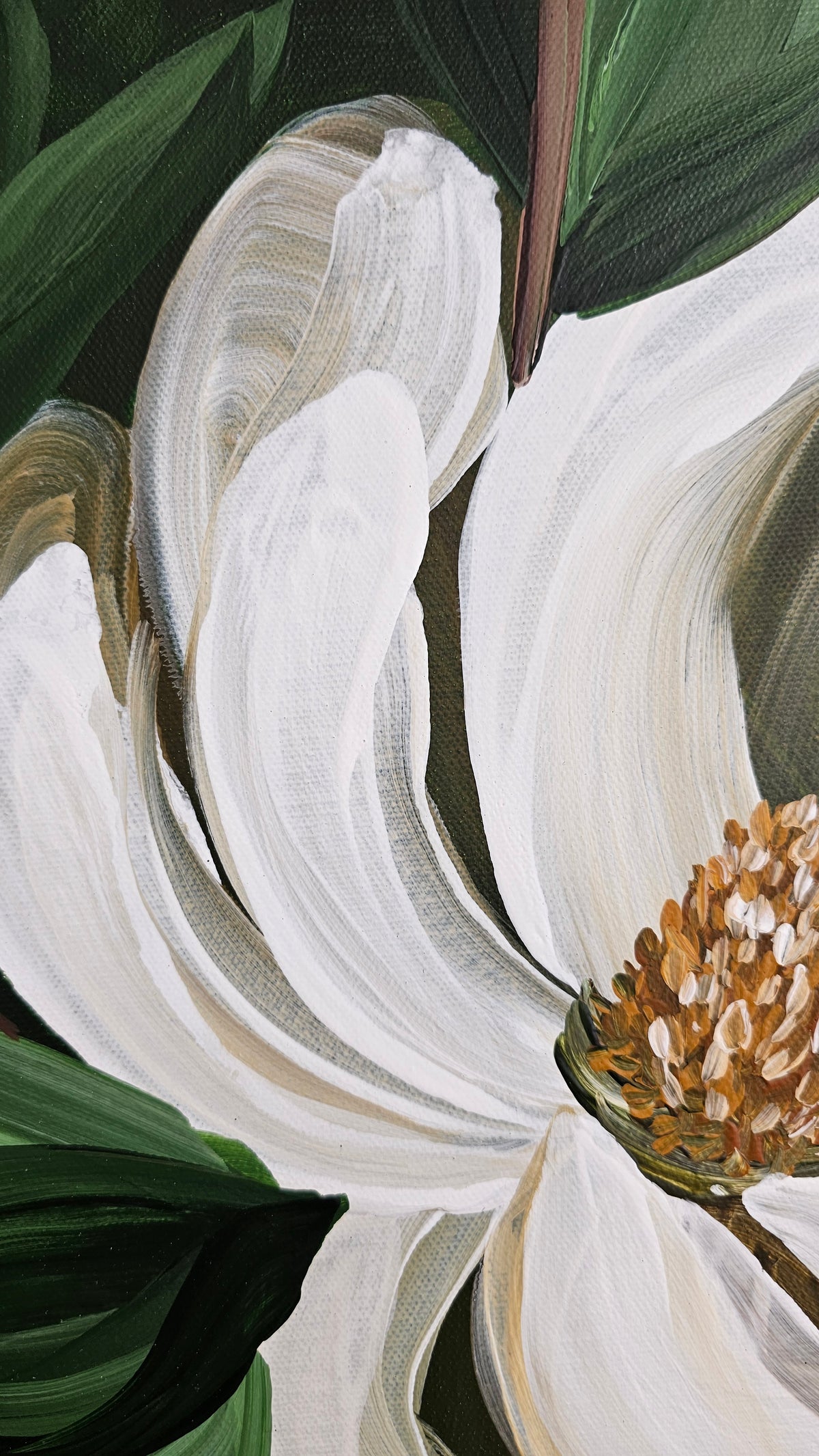 "Beautiful" 1  Magnolia Flower Painting by Zoe White _ Acrylic on canvas