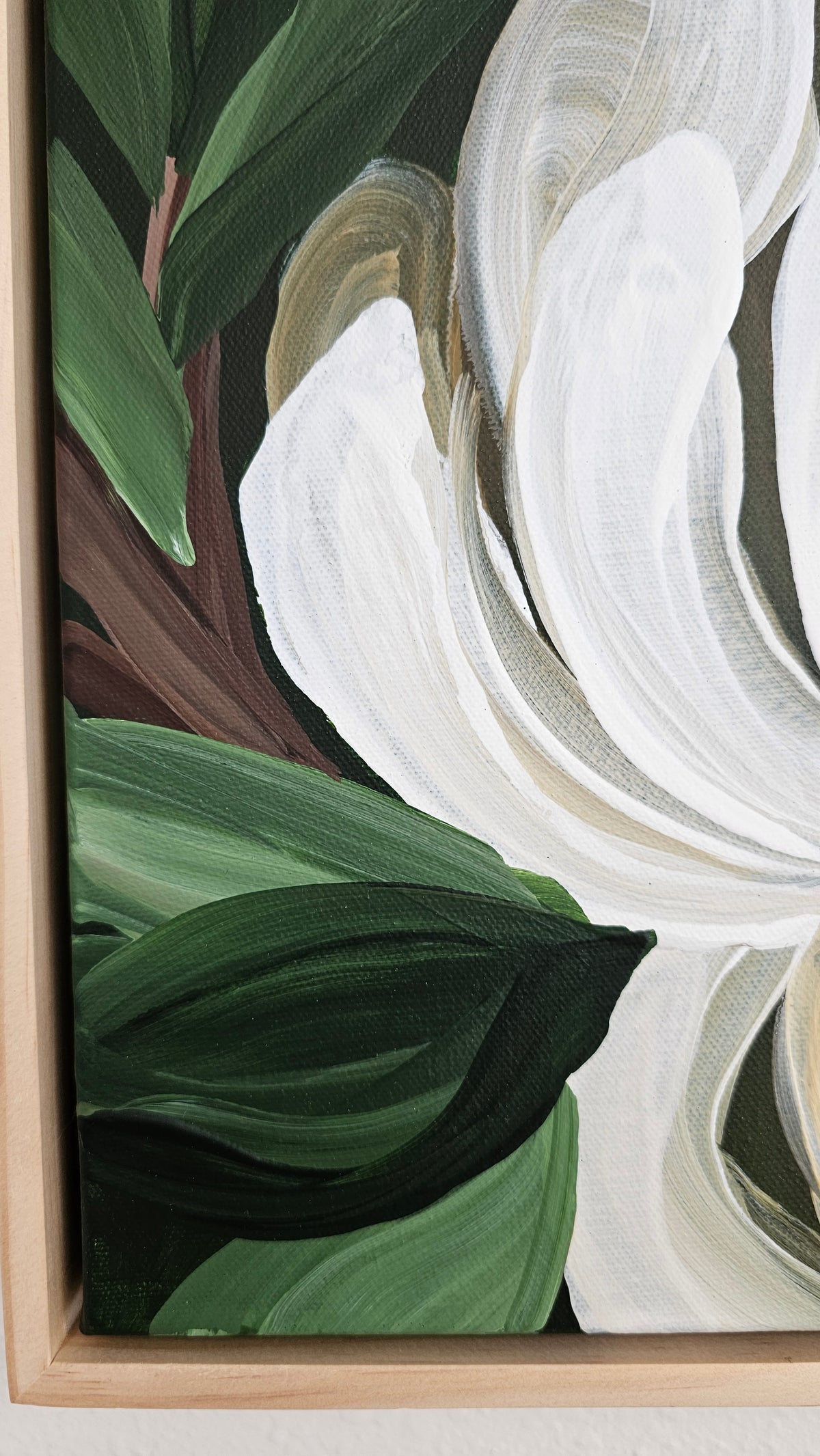 "Beautiful" 1  Magnolia Flower Painting by Zoe White _ Acrylic on canvas