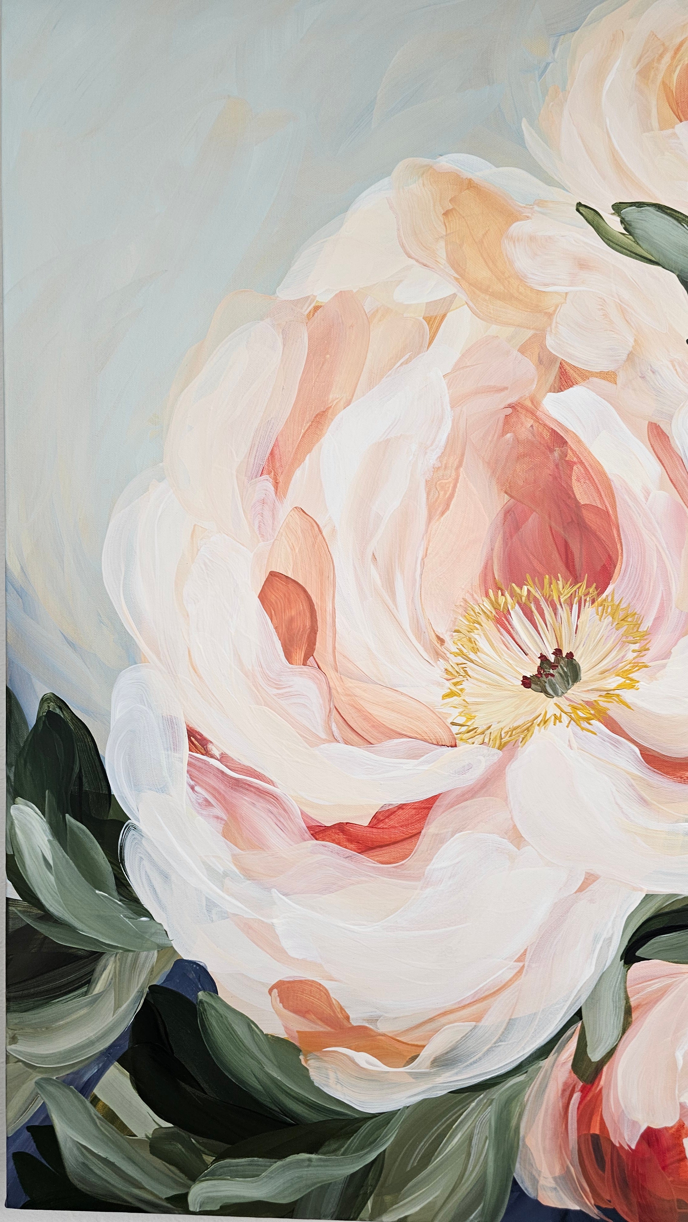 Beloved #6 _ Peony Flower Painting by Zoe White _ Acrylic on