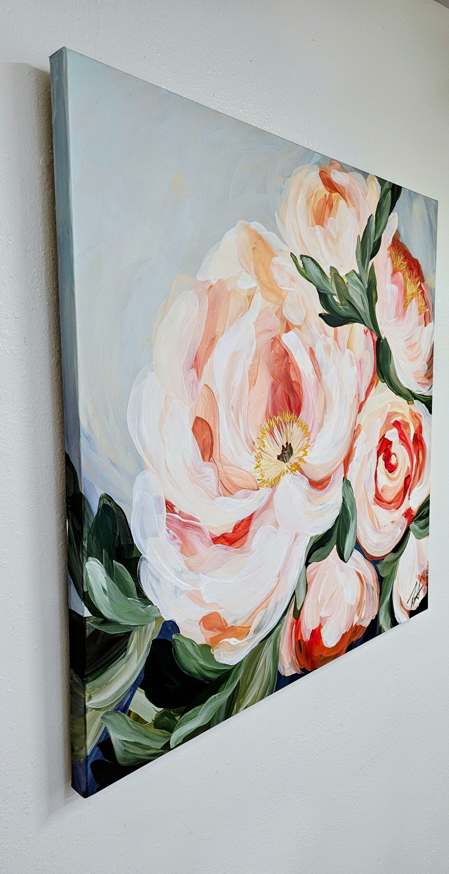 Beloved 6_Peony Flower _Original Acrylic Painting _Zoe White Art