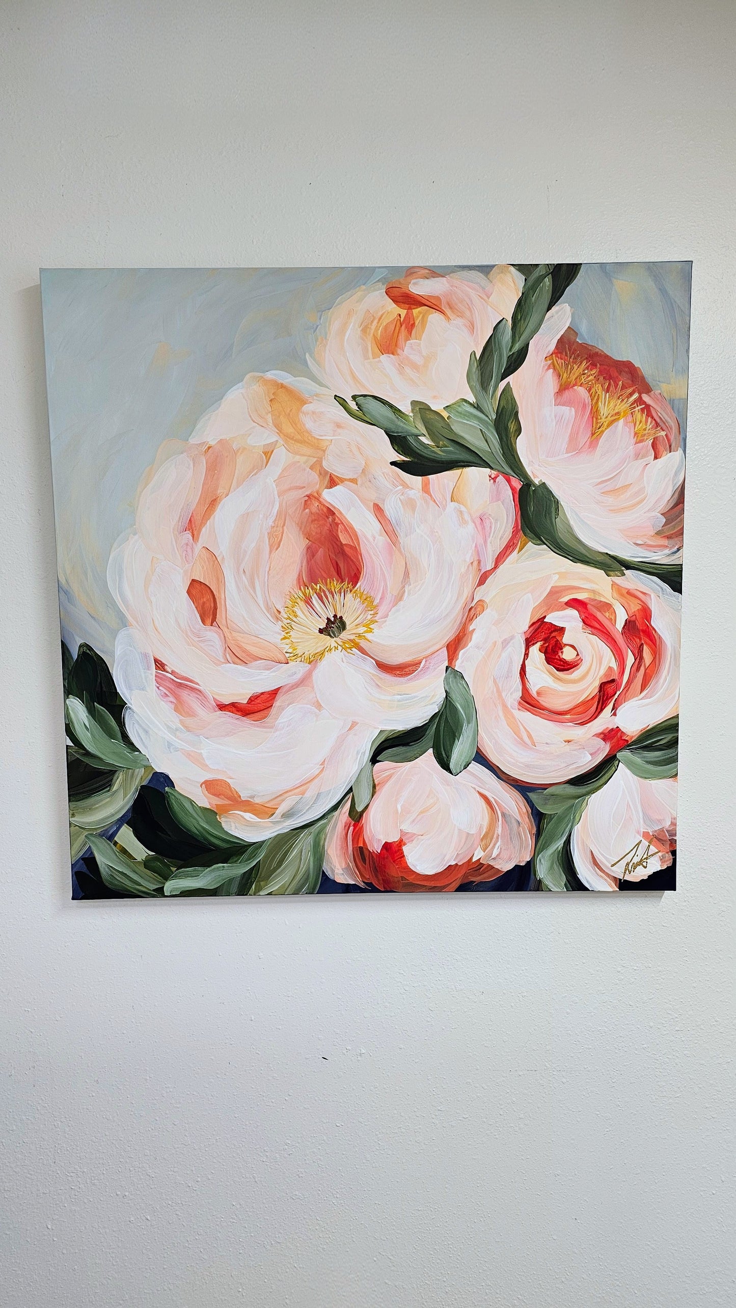 Beloved 6_Peony Flower _Original Acrylic Painting _Zoe White Art