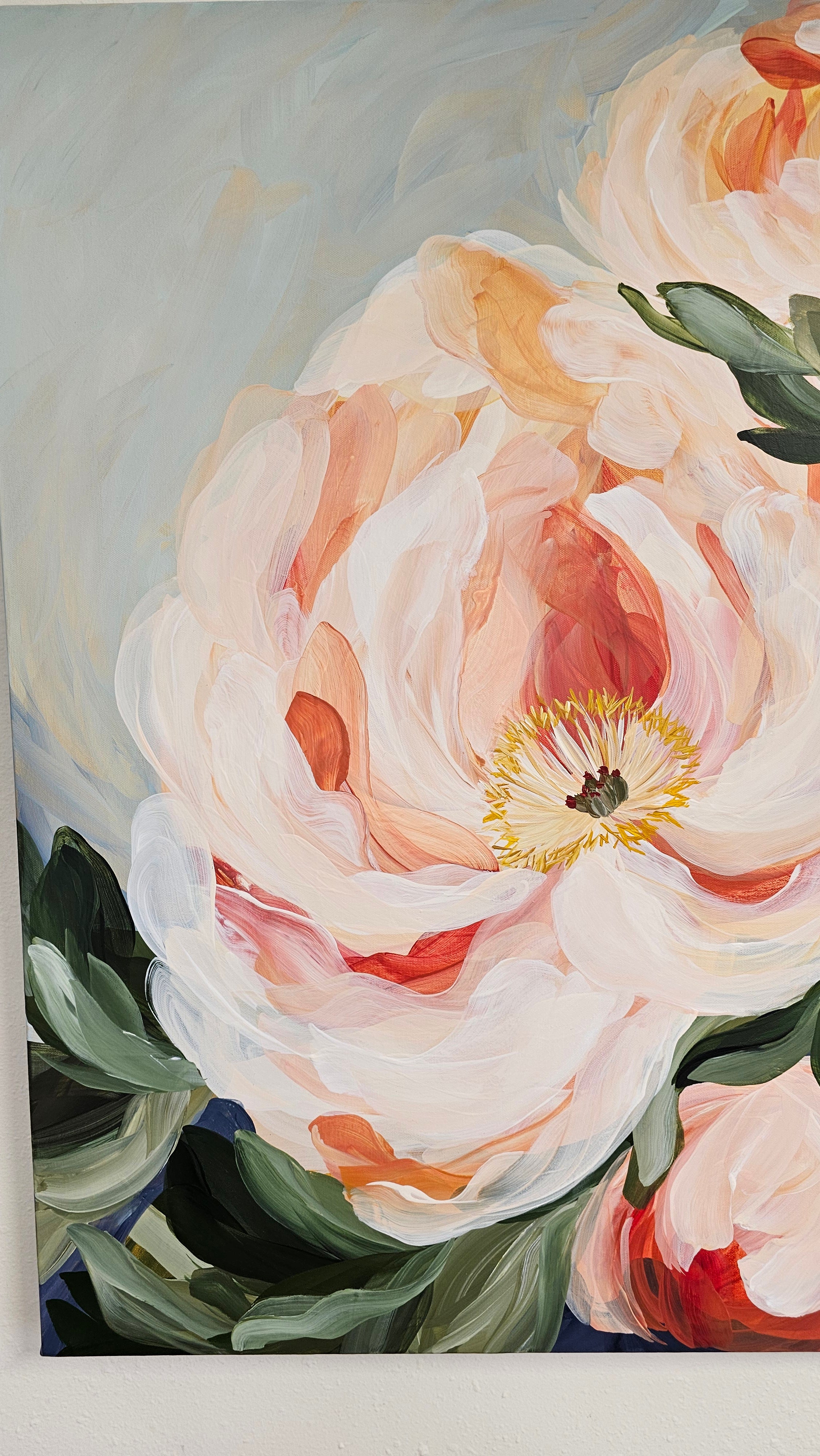 Beloved #6 _ Peony Flower Painting by Zoe White _ Acrylic on