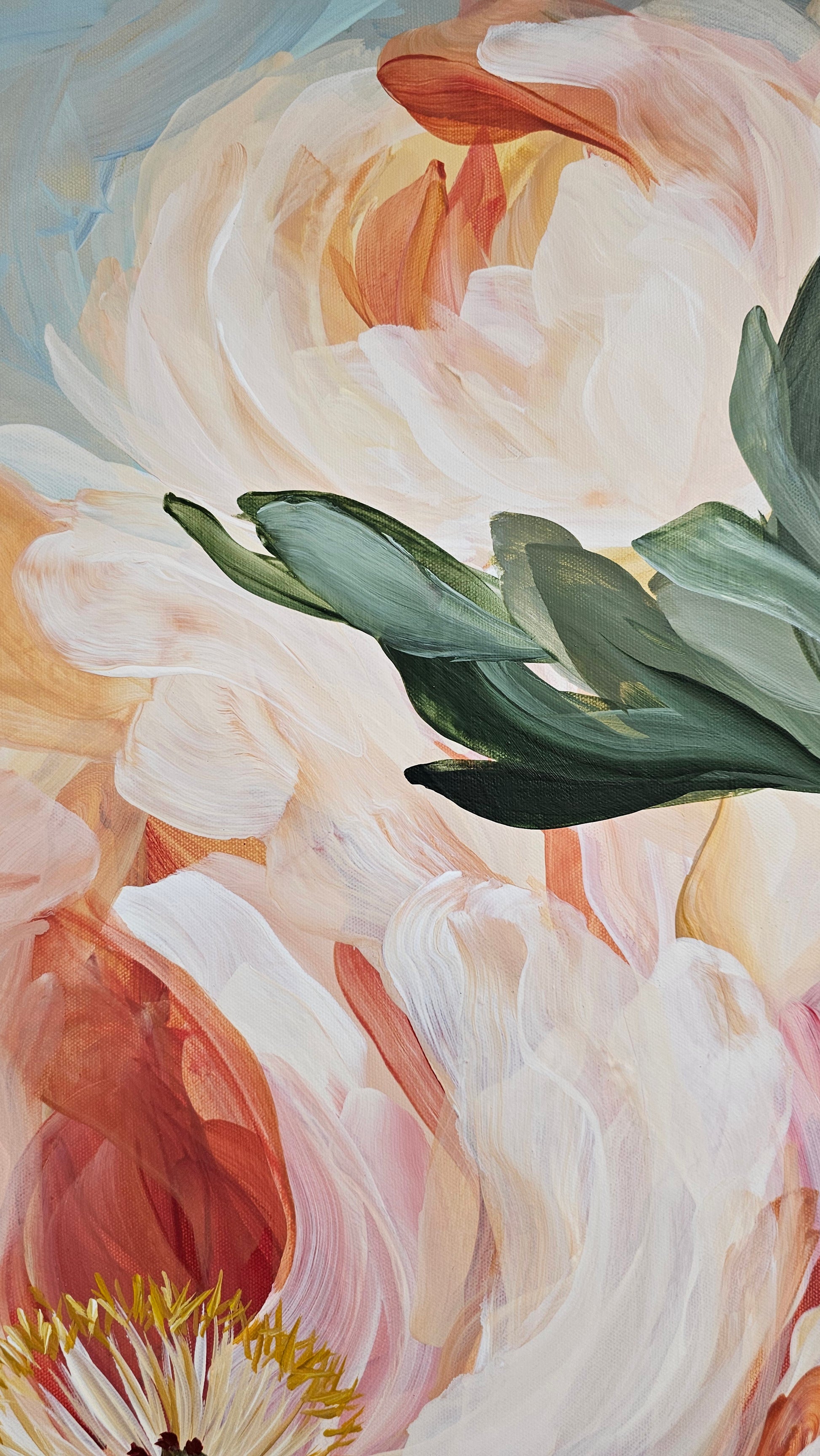 Beloved 6_Peony Flower _Original Acrylic Painting _Zoe White Art