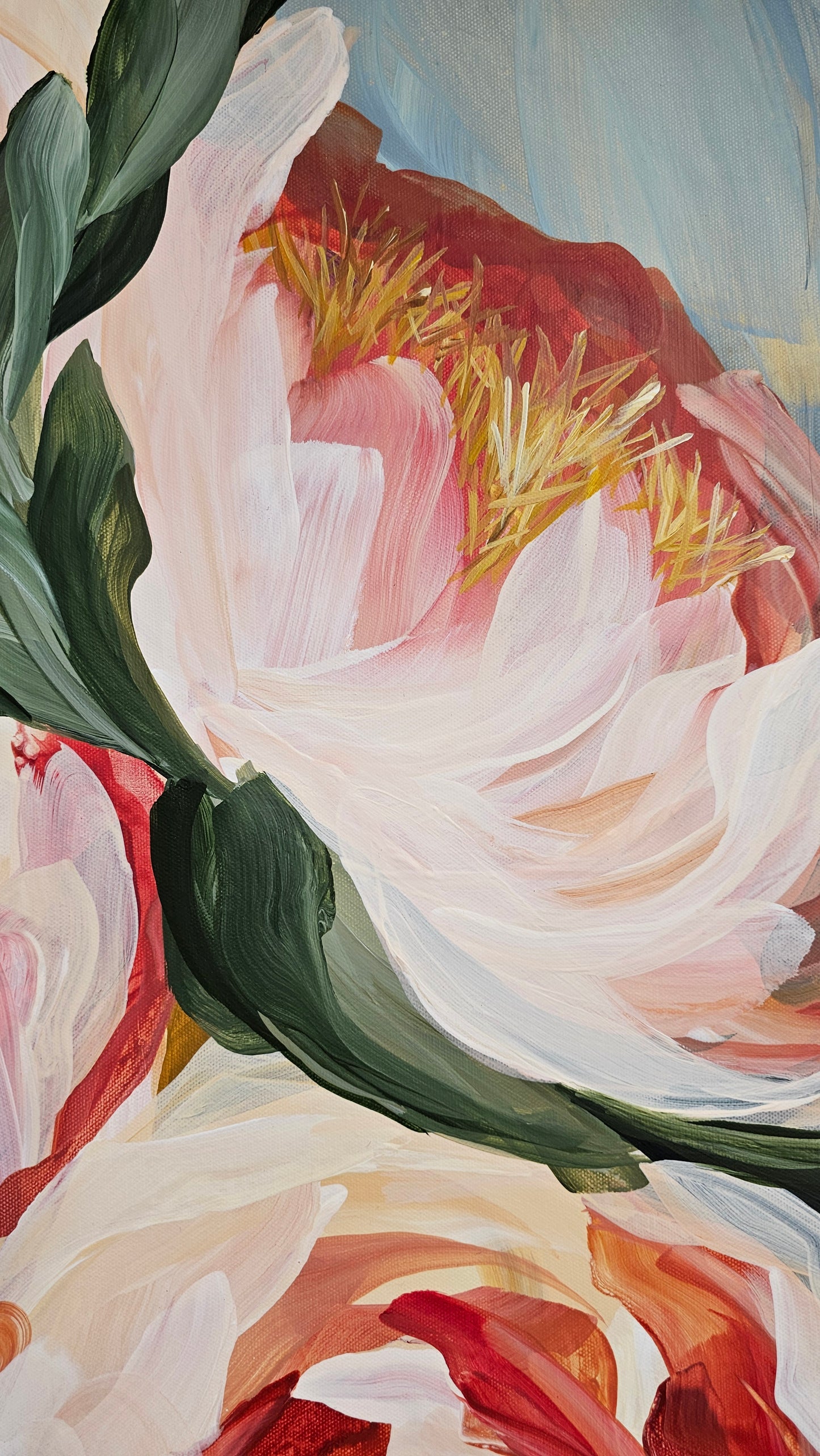 Beloved 6_Peony Flower _Original Acrylic Painting _Zoe White Art