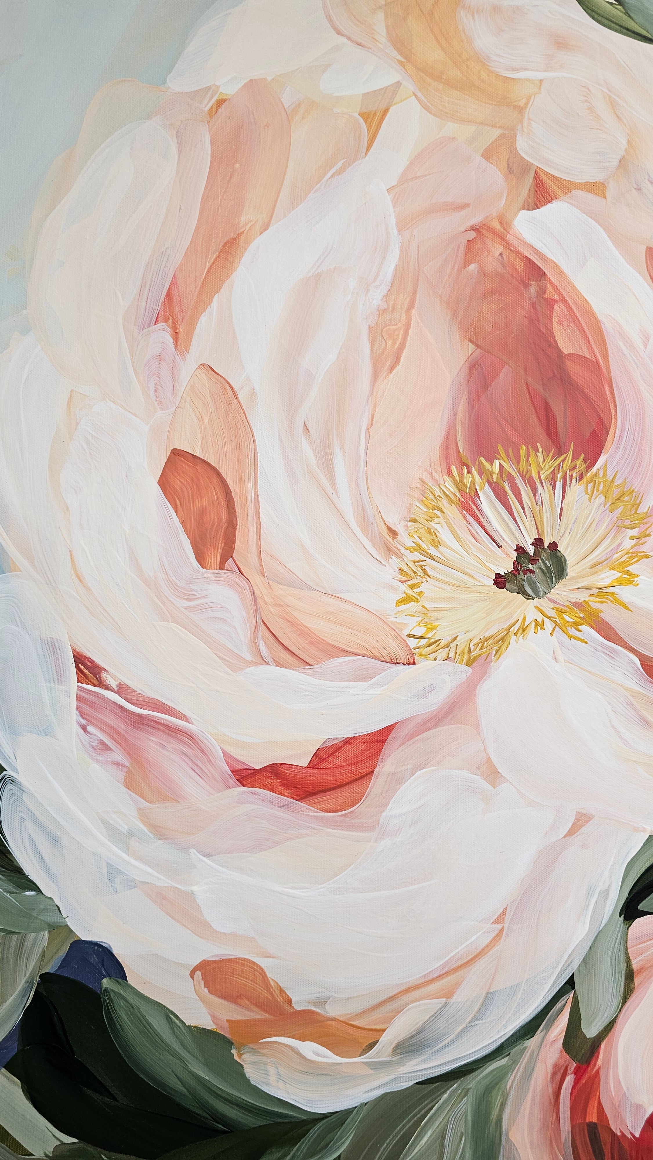 Beloved #6 _ Peony Flower Painting by Zoe White _ Acrylic on