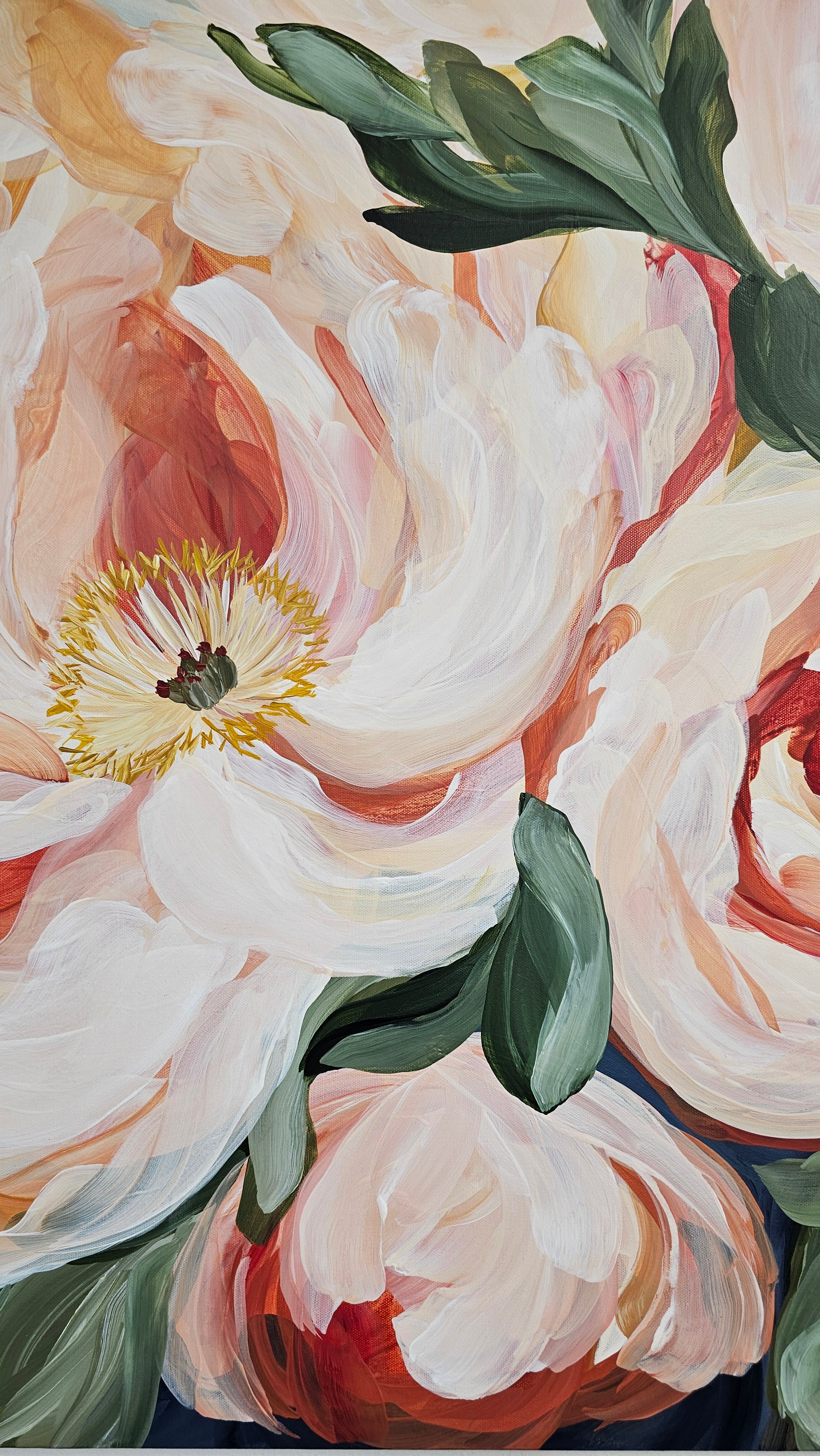 Beloved #6 _ Peony Flower Painting by Zoe White _ Acrylic on