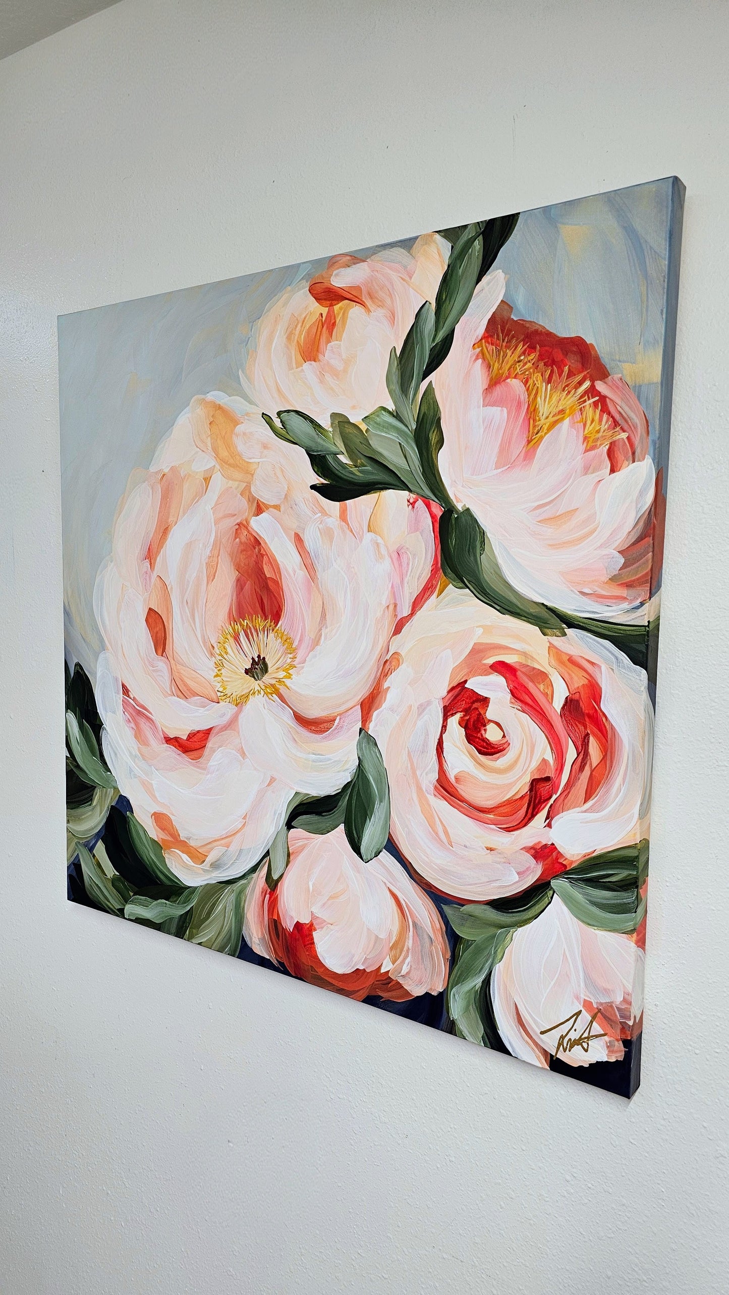Beloved 6_Peony Flower _Original Acrylic Painting _Zoe White Art