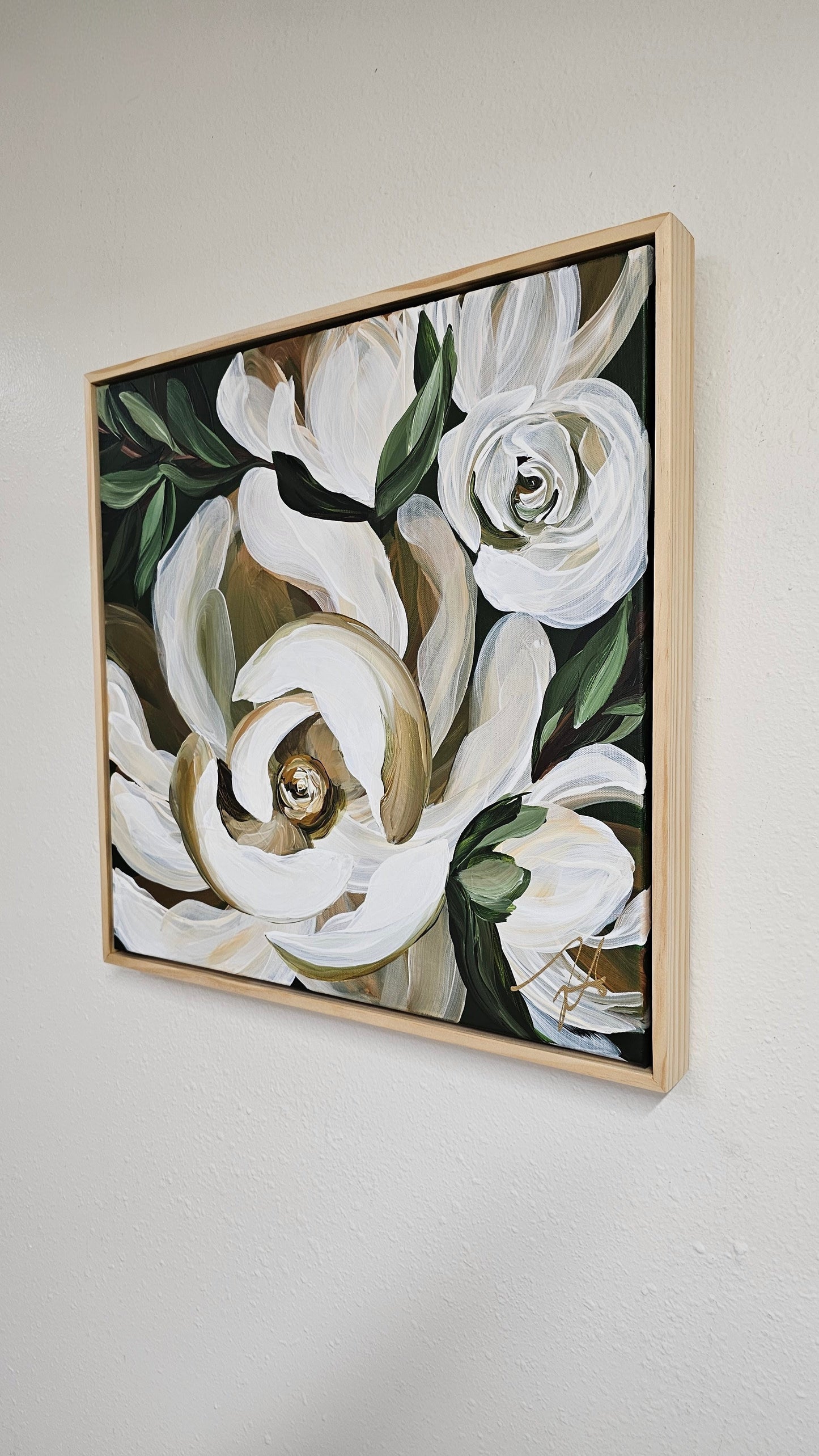 "Bold" #2  Magnolia Flower Painting by Zoe White _ Acrylic on canvas