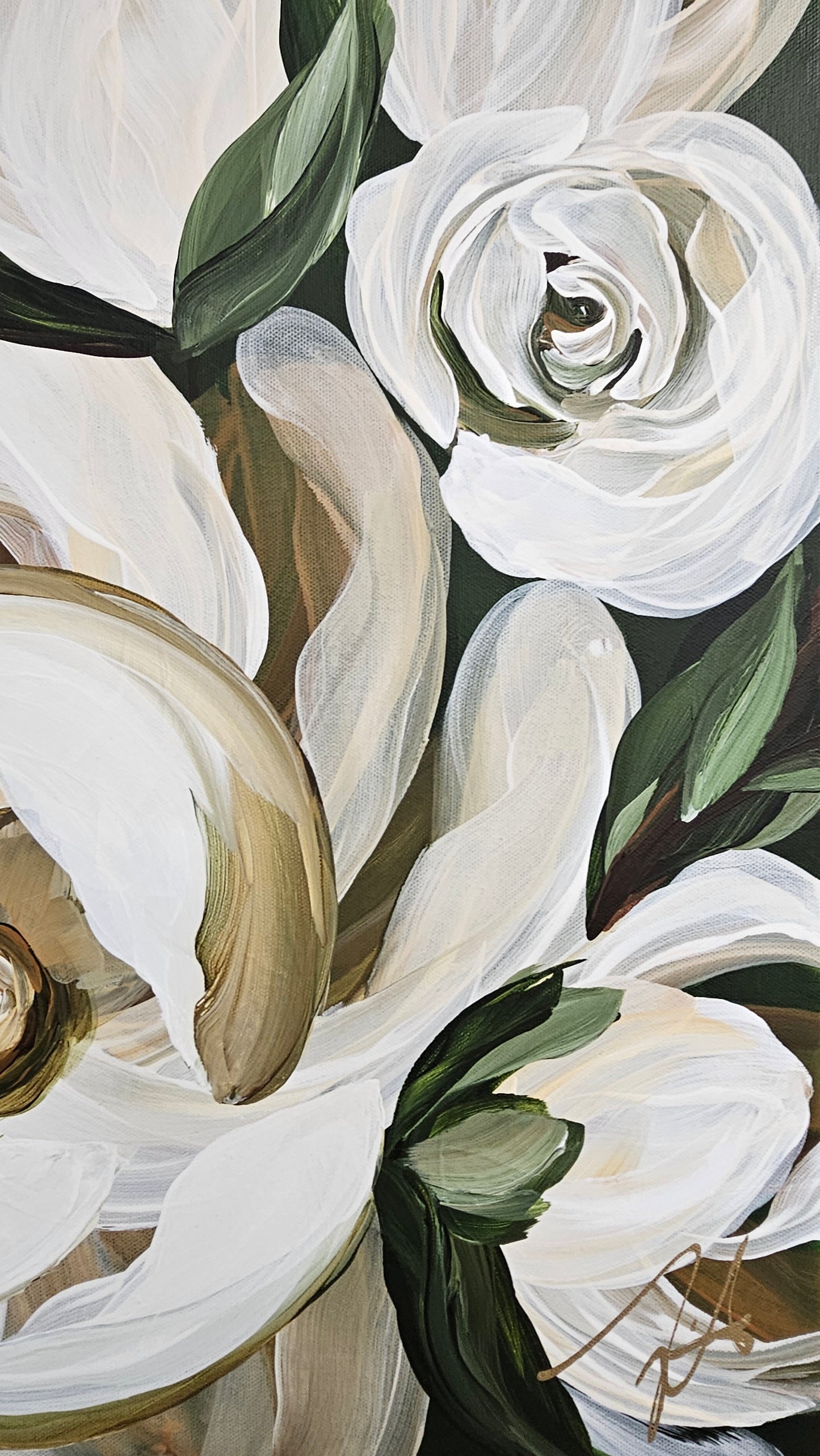 "Bold" #2  Magnolia Flower Painting by Zoe White _ Acrylic on canvas