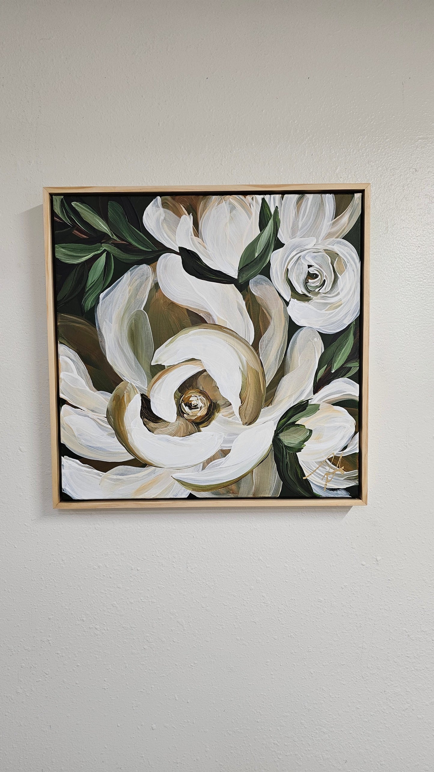 "Bold" #2  Magnolia Flower Painting by Zoe White _ Acrylic on canvas