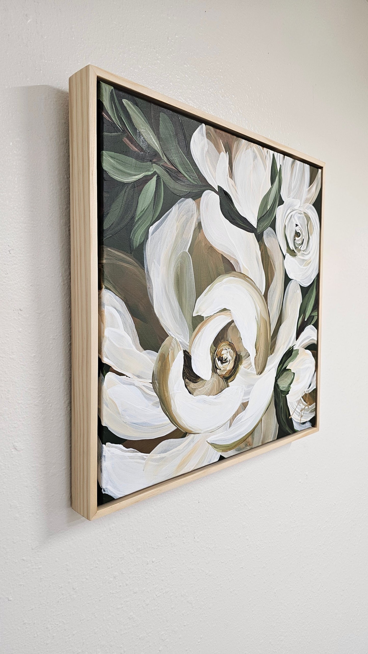 "Bold" #2  Magnolia Flower Painting by Zoe White _ Acrylic on canvas