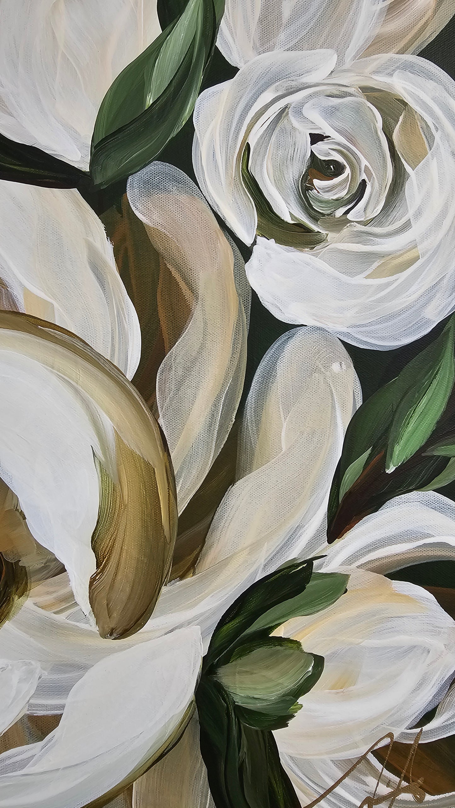 "Bold" #2  Magnolia Flower Painting by Zoe White _ Acrylic on canvas
