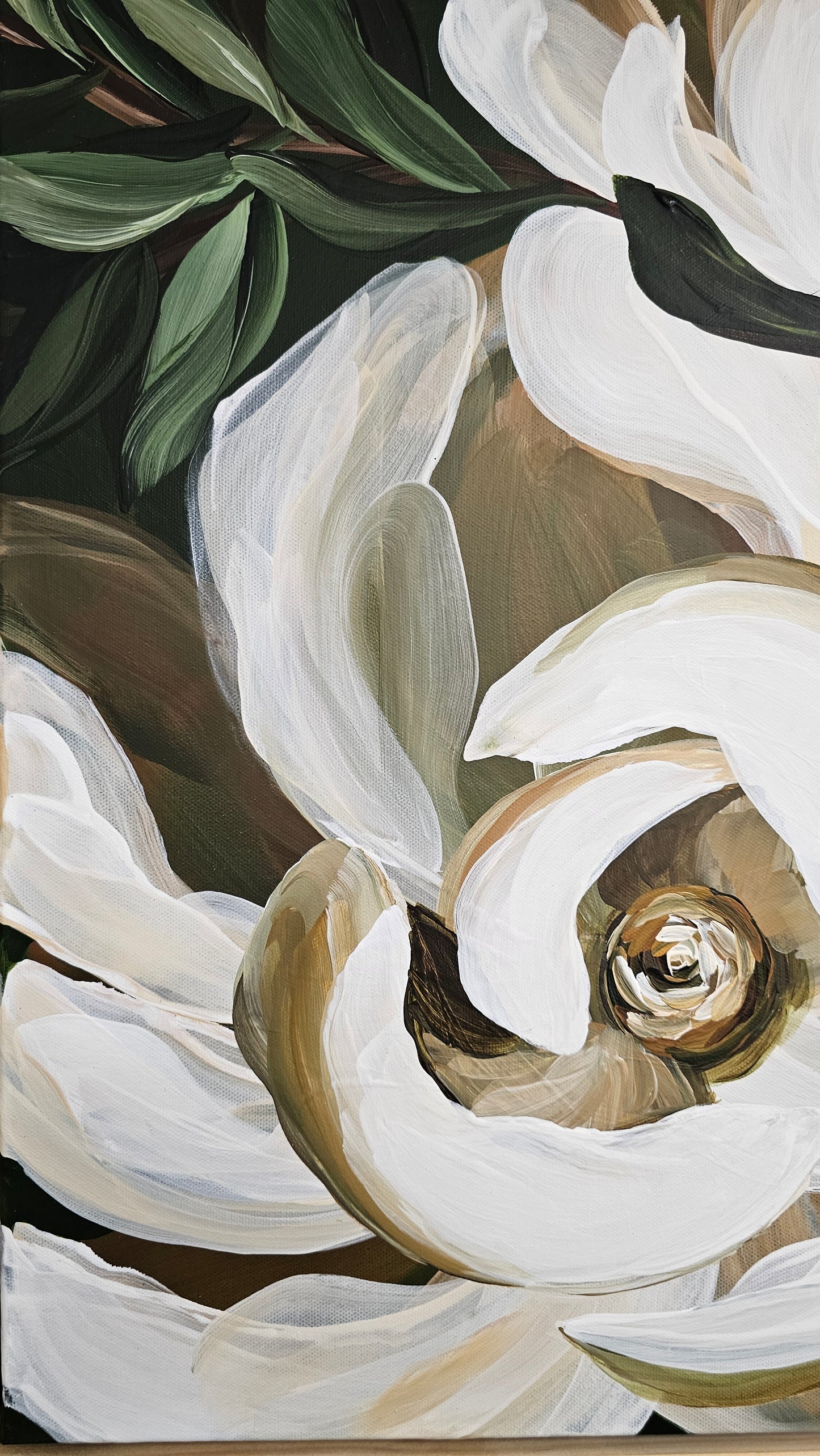 "Bold" #2  Magnolia Flower Painting by Zoe White _ Acrylic on canvas