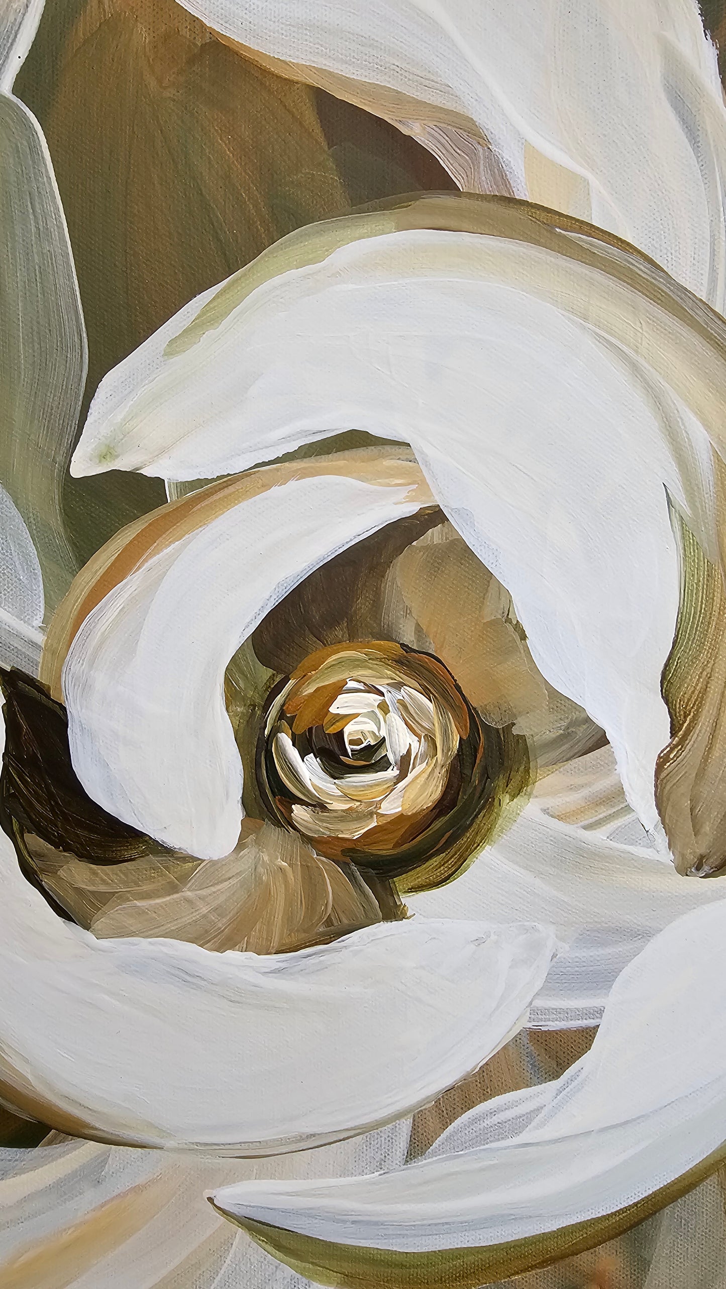 "Bold" #2  Magnolia Flower Painting by Zoe White _ Acrylic on canvas