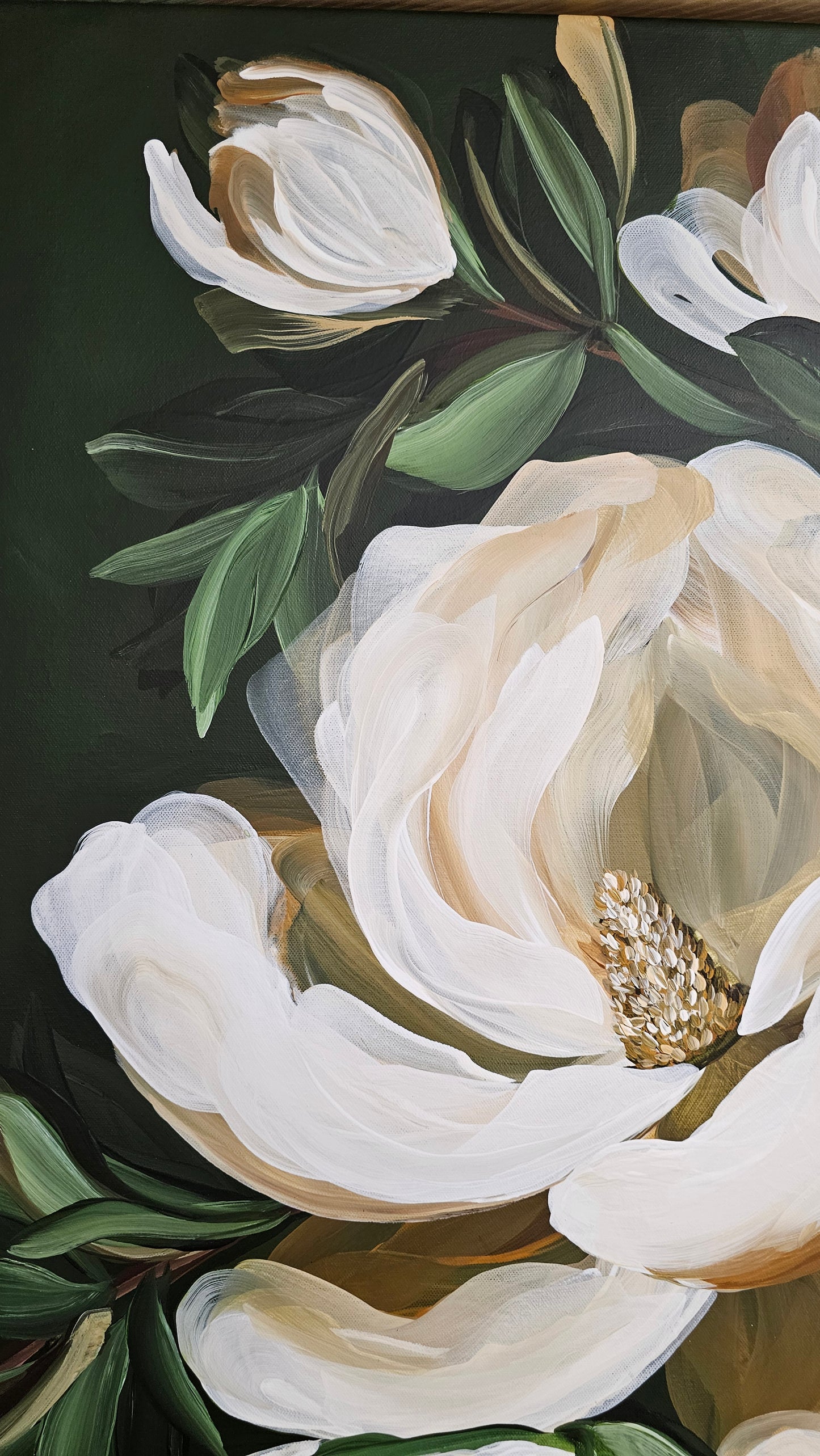 Bold3_Magnolia Flower_ Original Floral Painting _Zoe White Art