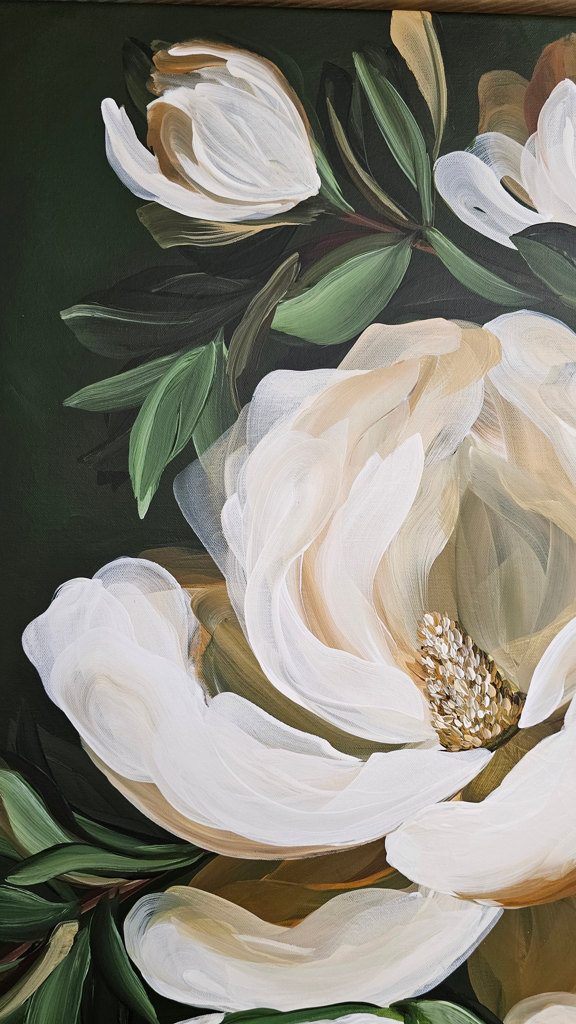 Bold3_Magnolia Flower_ Original Floral Painting _Zoe White Art