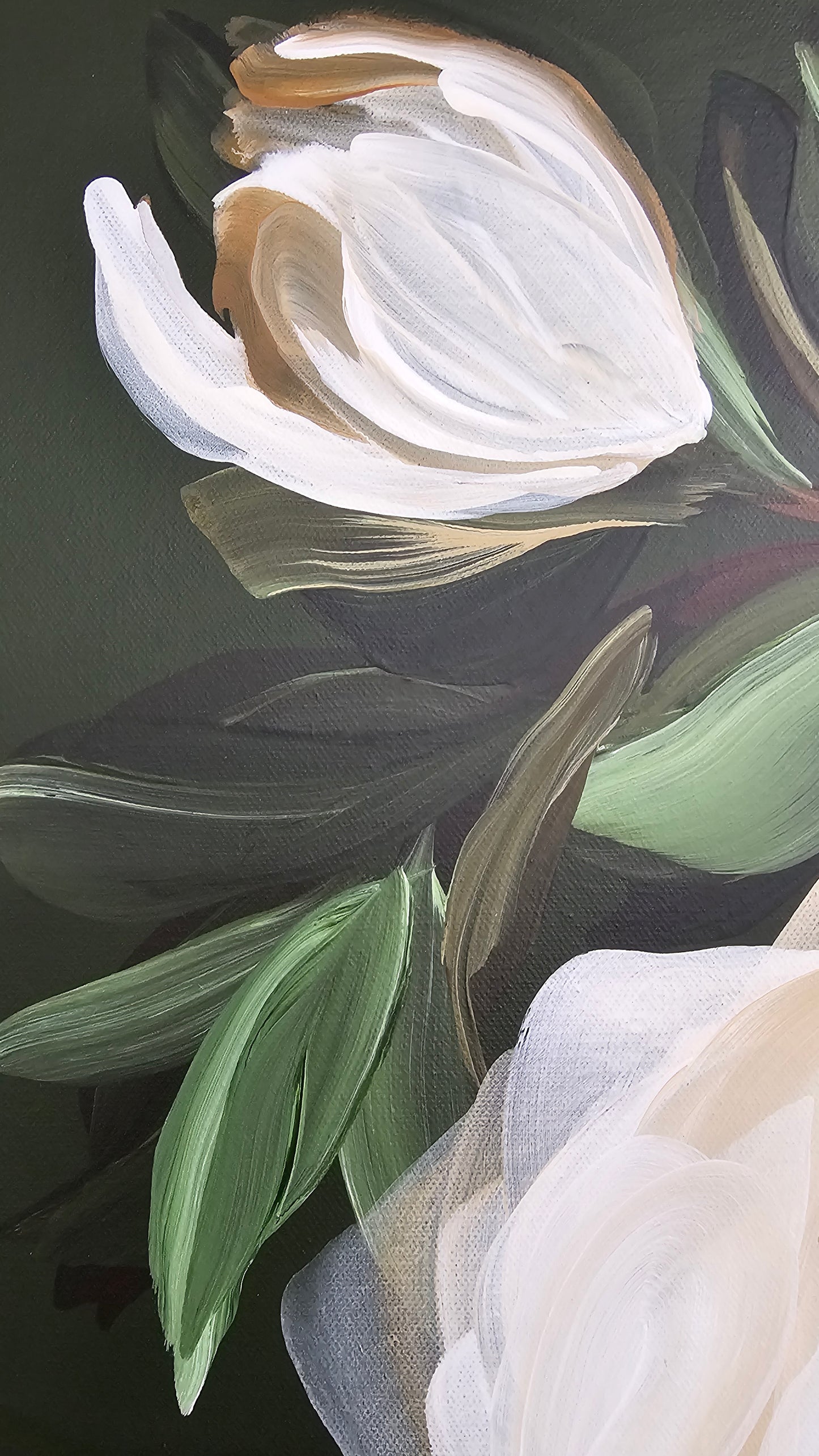 Bold3_Magnolia Flower_ Original Floral Painting _Zoe White Art